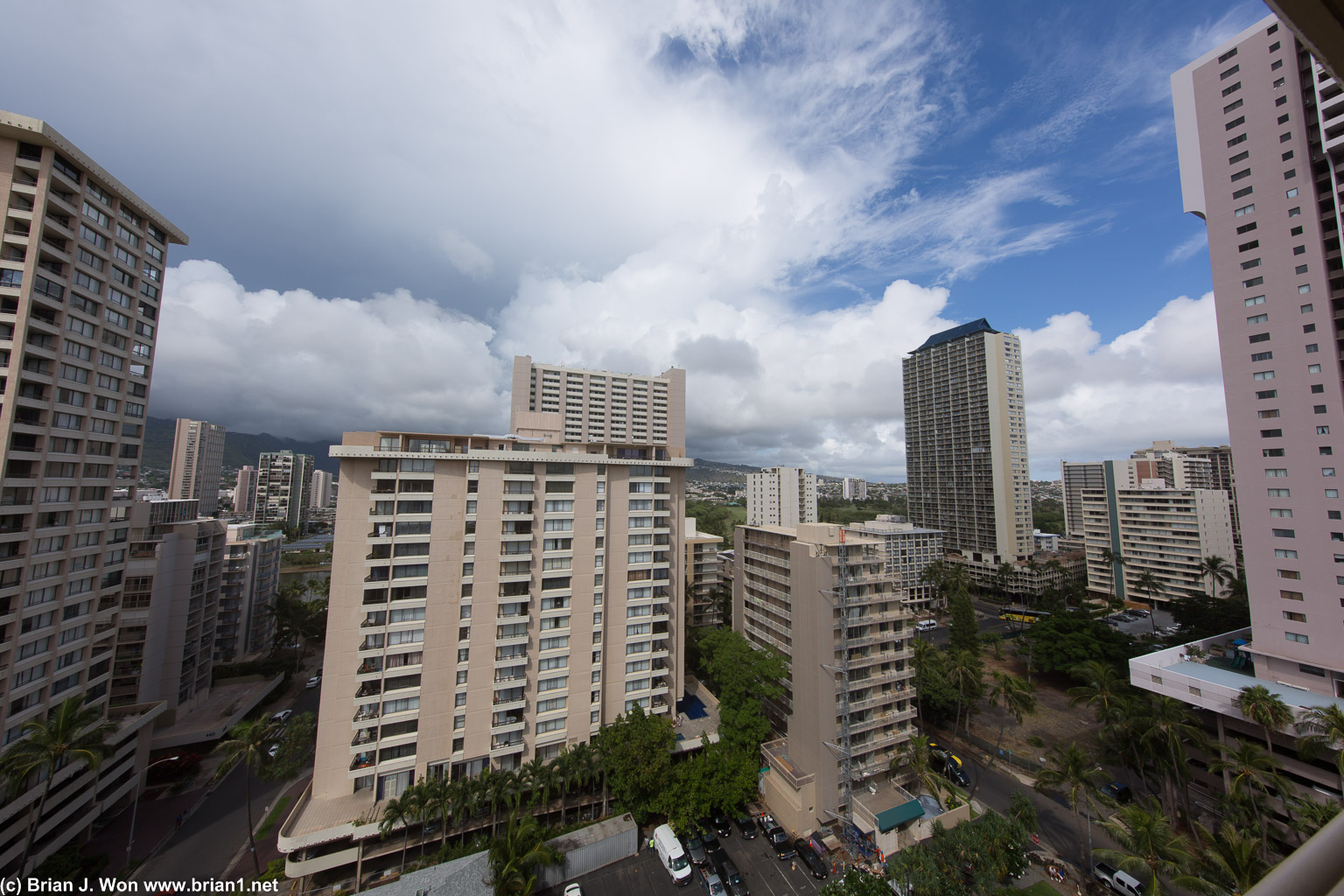 View from the 17th floor of the Courtyard Waikiki.