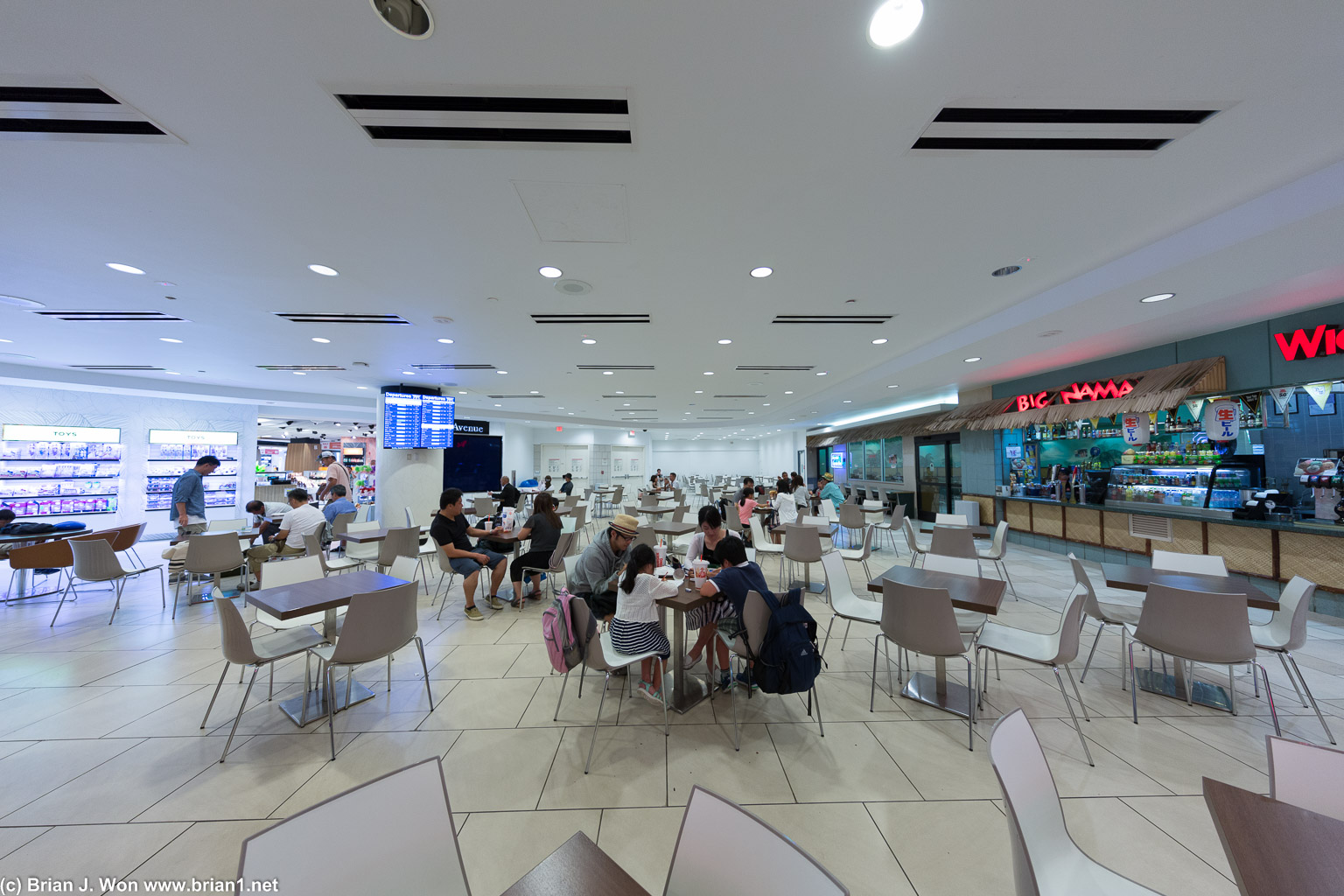 Food court at AB Won Pat Guam International Airport. Yes, that's a Wienerschnitzel to the right.