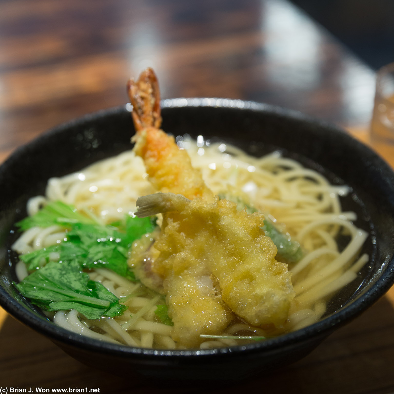 Tempura udon from Tatsu. Very light, almost flavorless broth. Hey, it was better than food in the club.