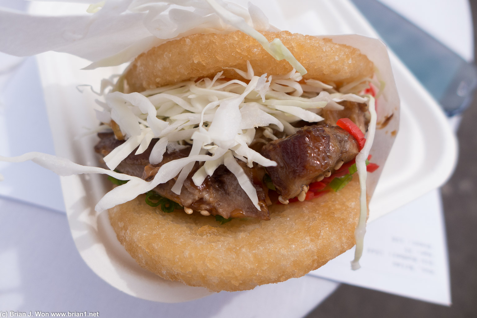 Pork belly with a rice patty bun. Eh. Great in theory, reality was too greasy, fell apart.