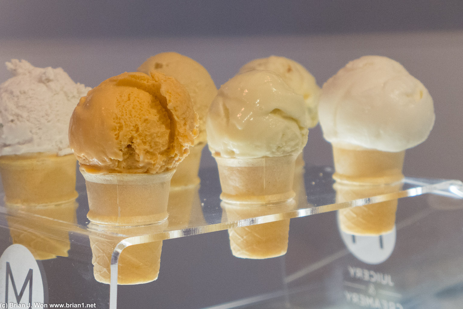 Fancy ice creams. 6-cone mini sampler.
