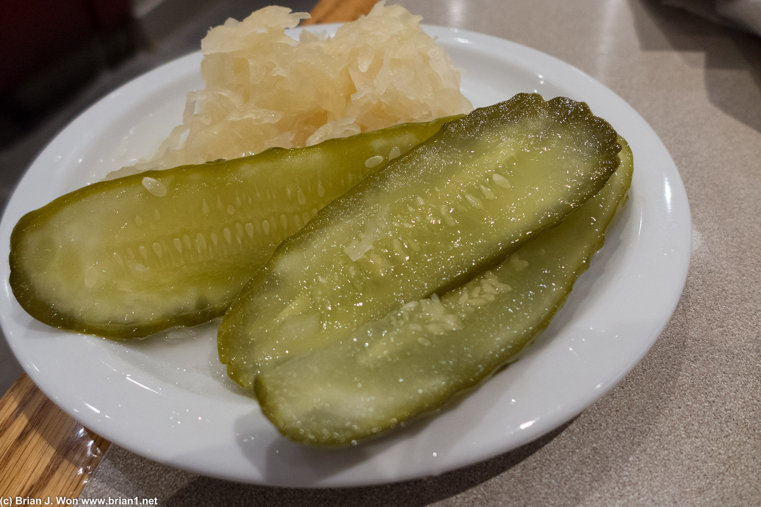 Pickles were pretty decent. Sauerkraut was forgettable.