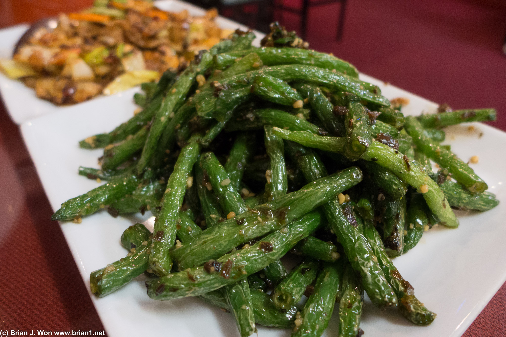 Green beans were superb, and not as spicy as expected.