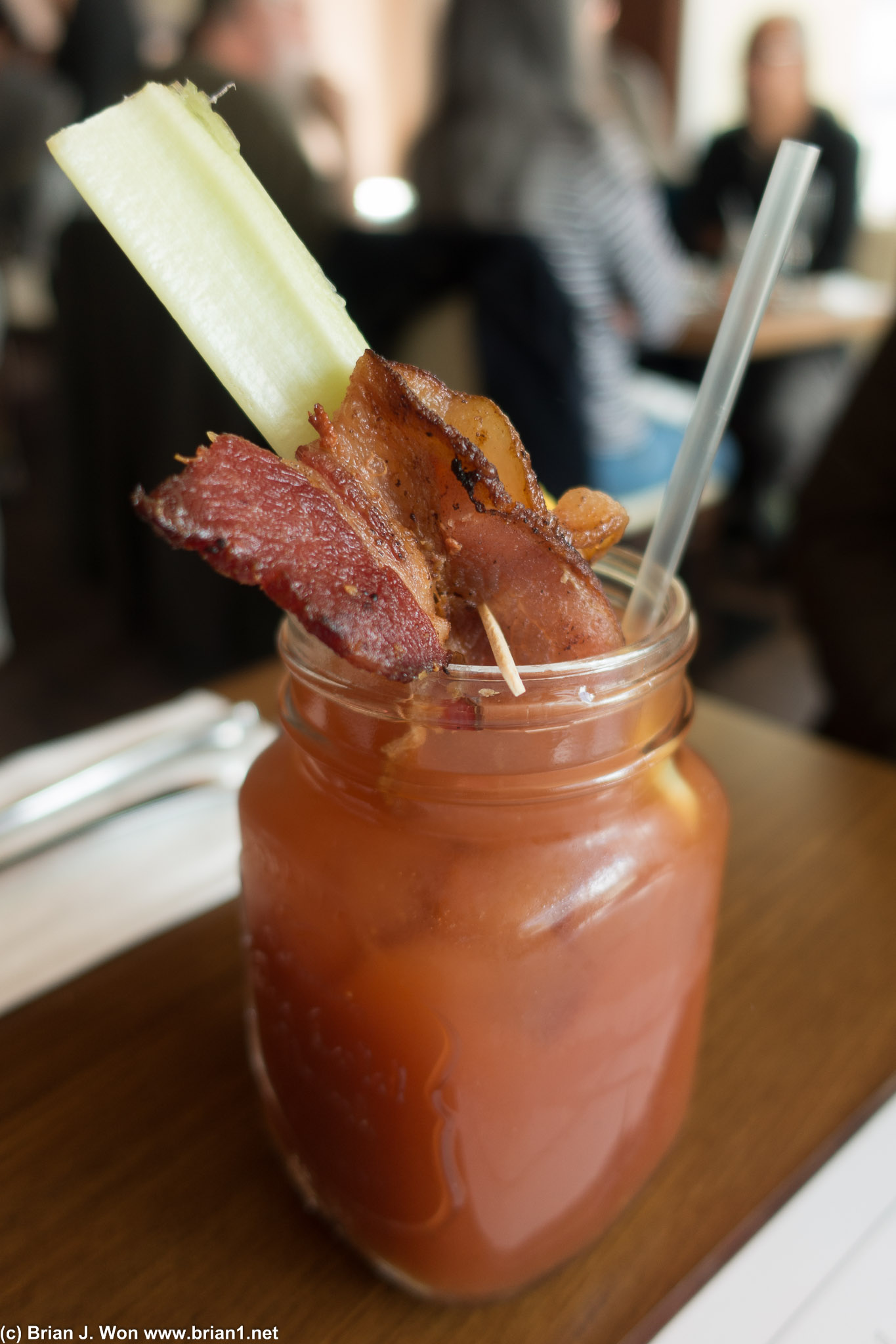 Bacon bloody mary. Disappointing-- more ordinary than expected.