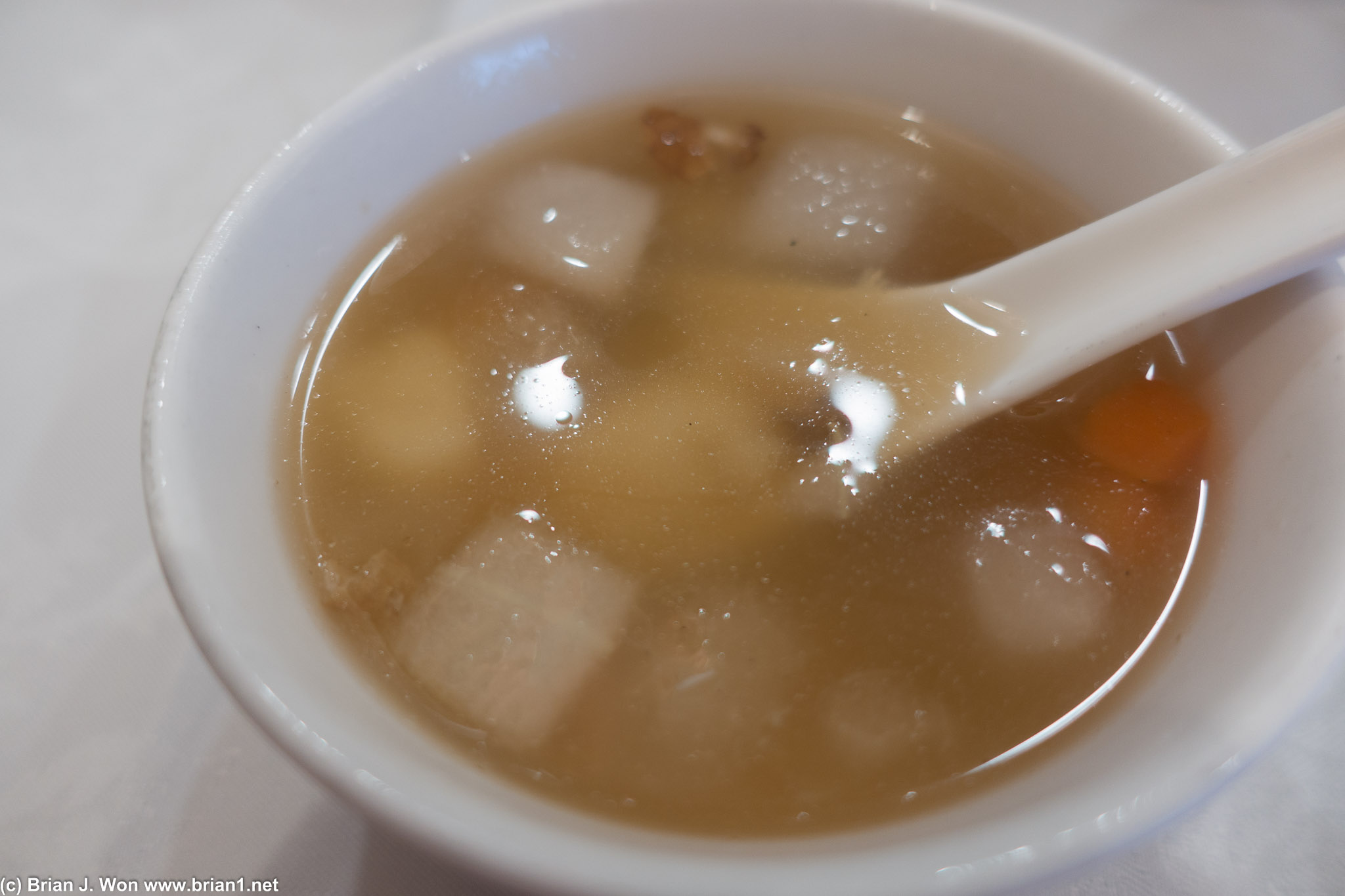 Wintermelon seafood soup. Soothing.