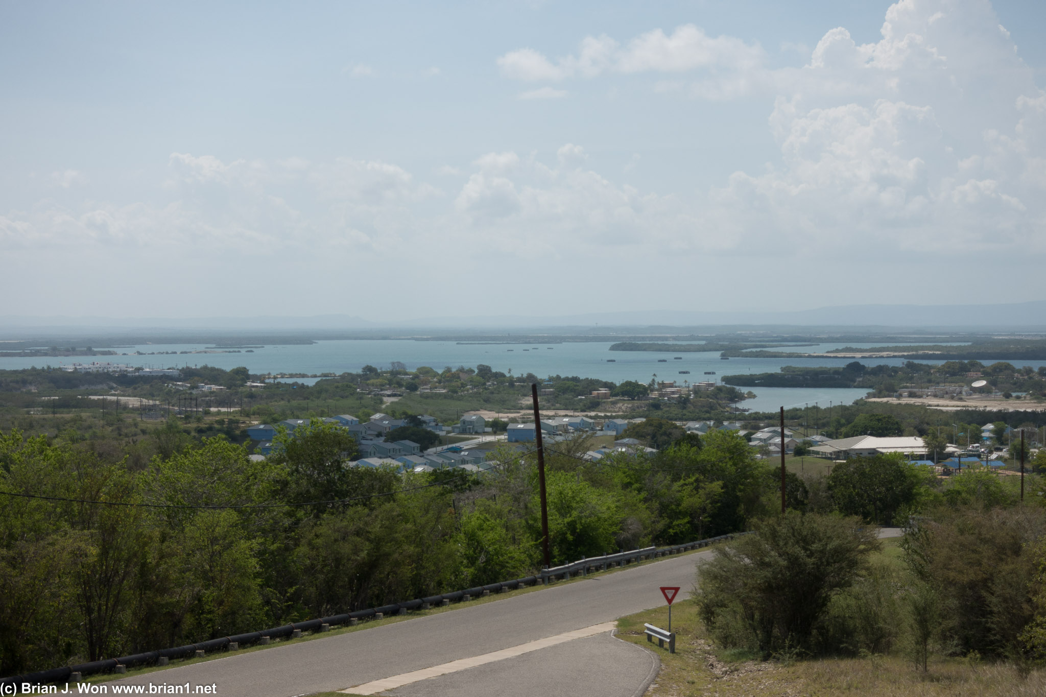Overlooking Guantanamo Bay. Tons of old fueling piers still in the bay.