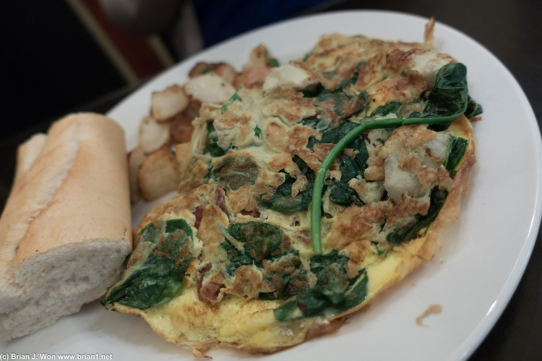 Spinach omelette.