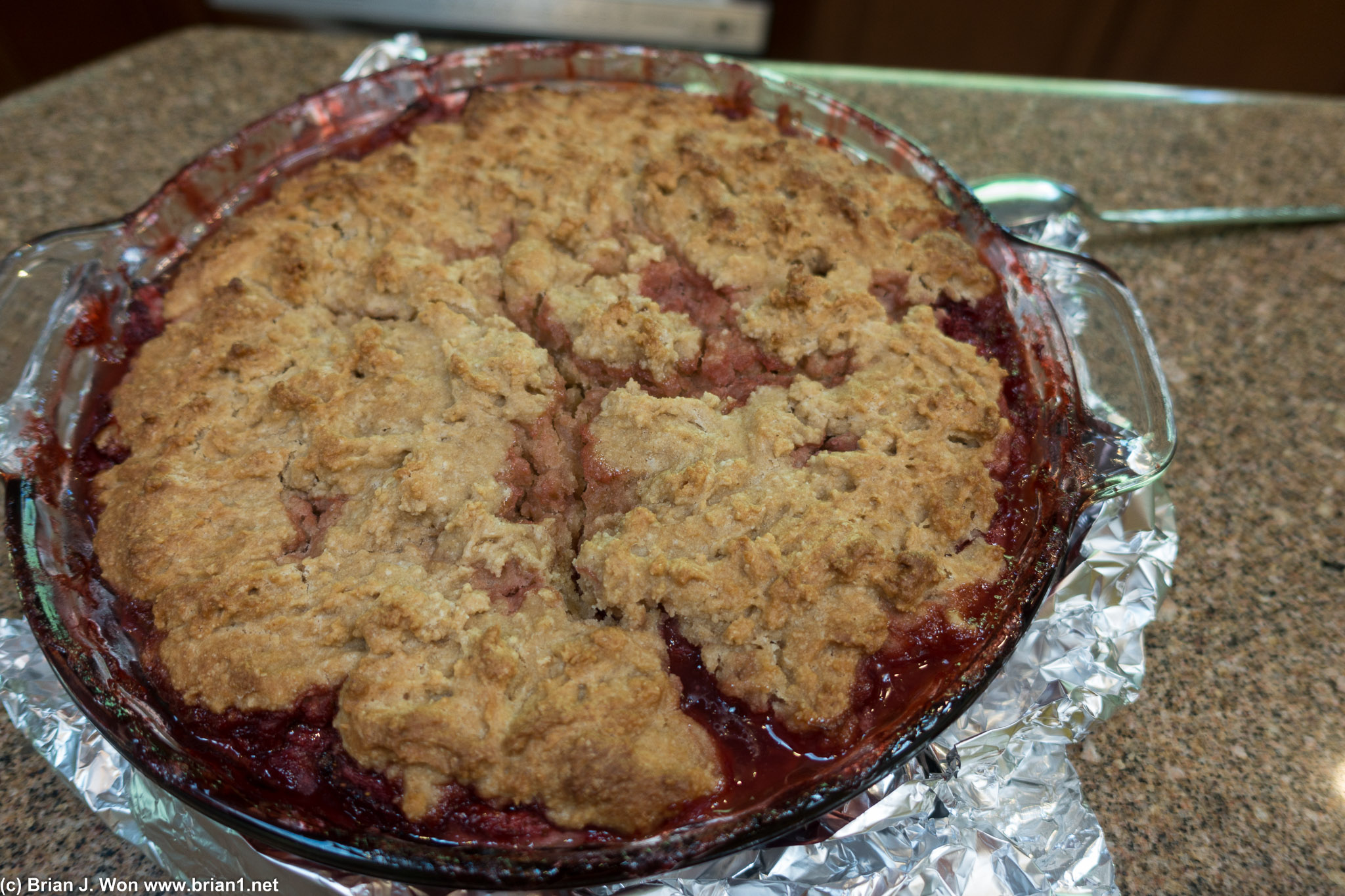 Carley and Sonho's strawberry cobbler.