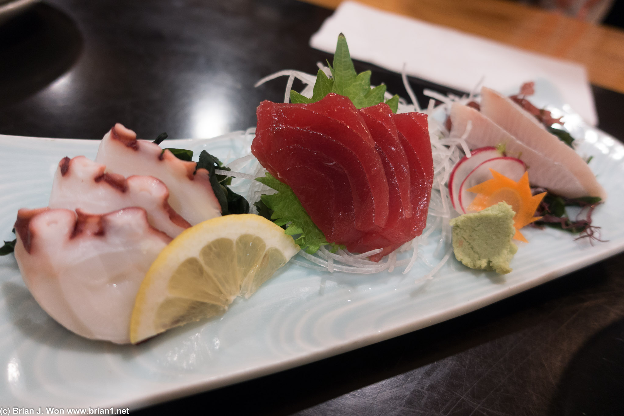 Assorted sashimi.