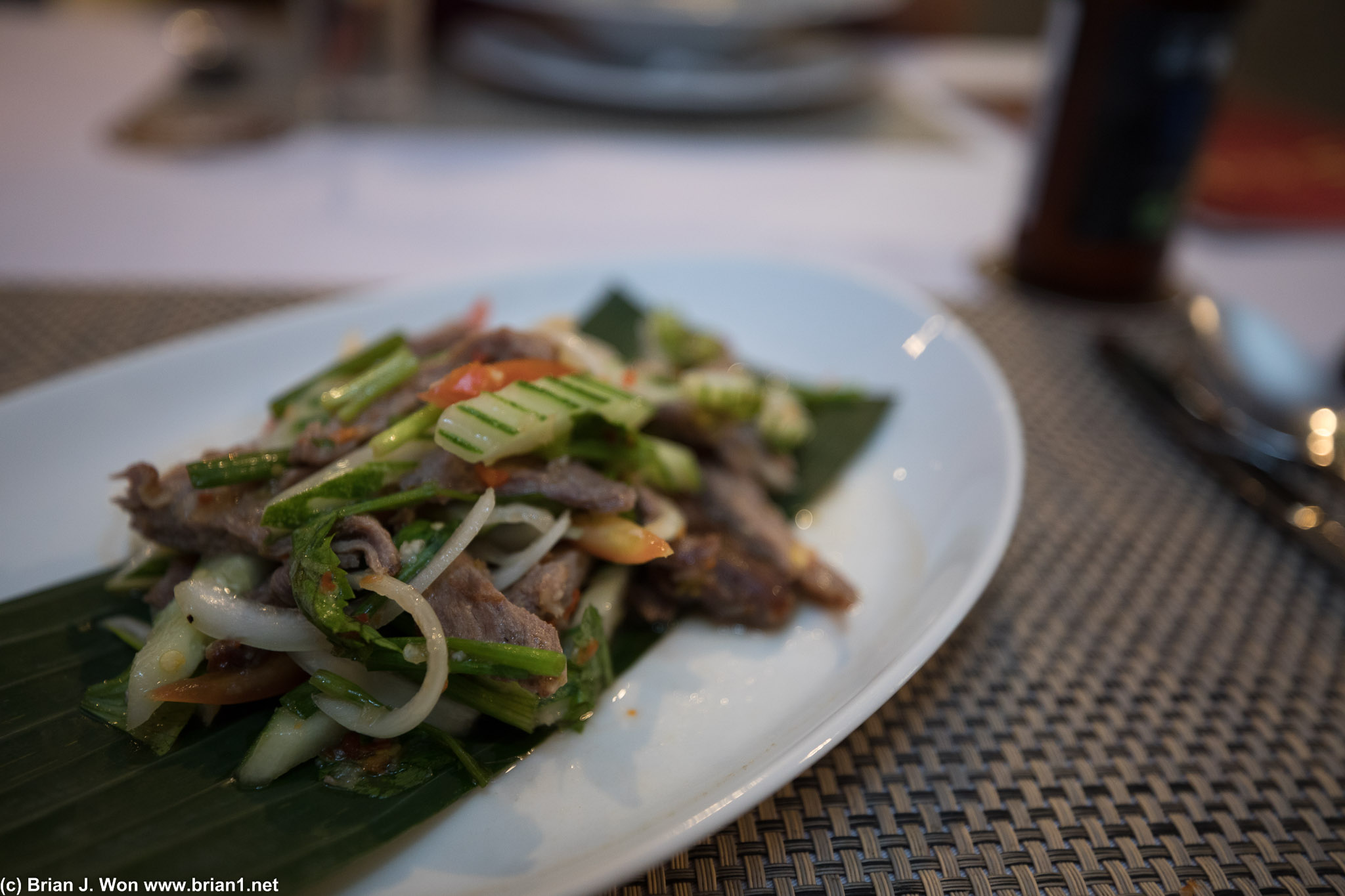 Thai beef salad. Typical for hotel food.