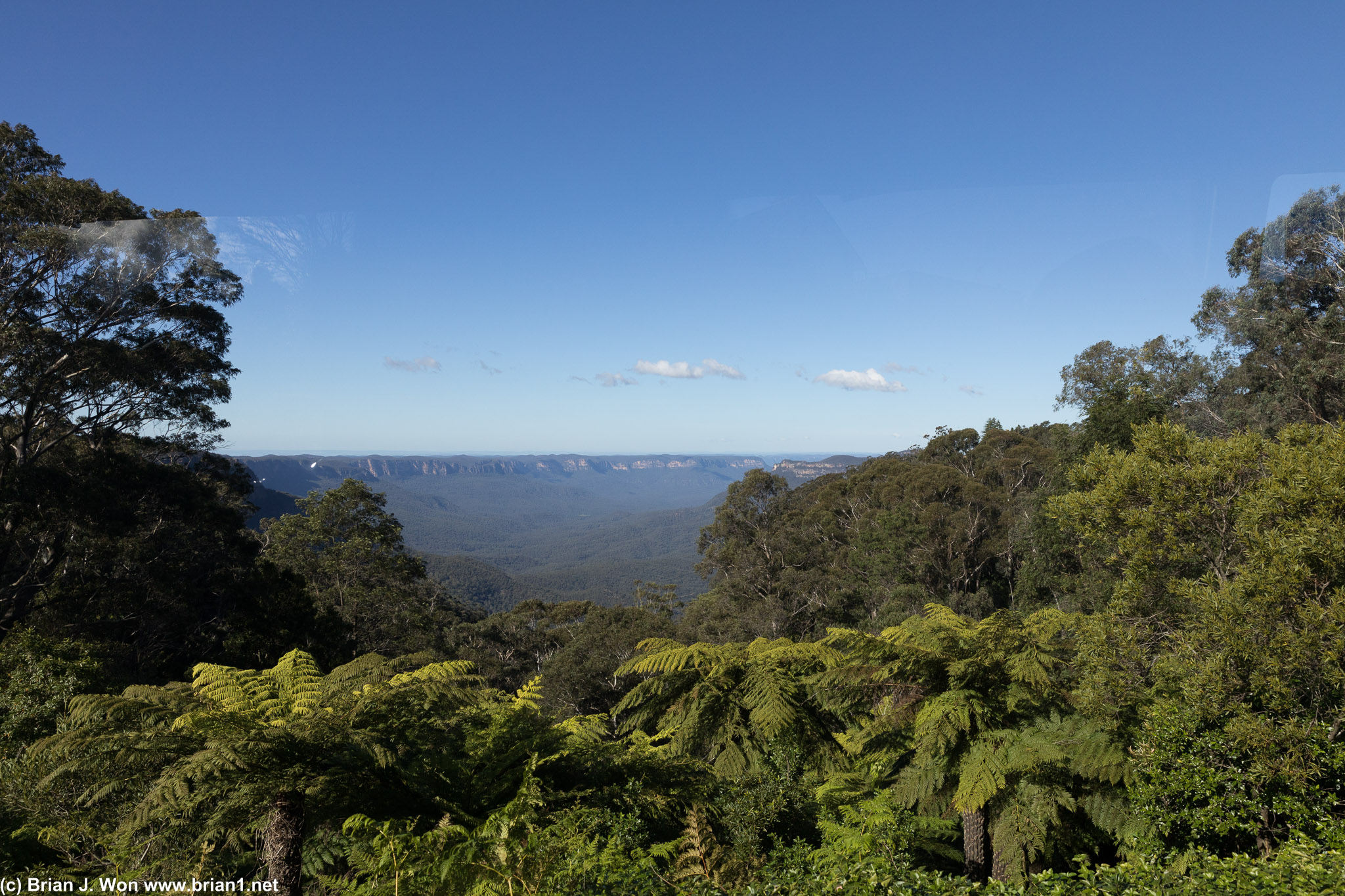 First of many scenic views in the Blue Mountains.
