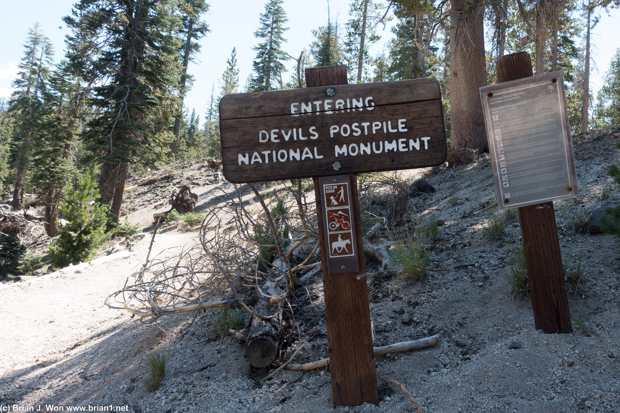Re-entering Devils Postpile National Monument.