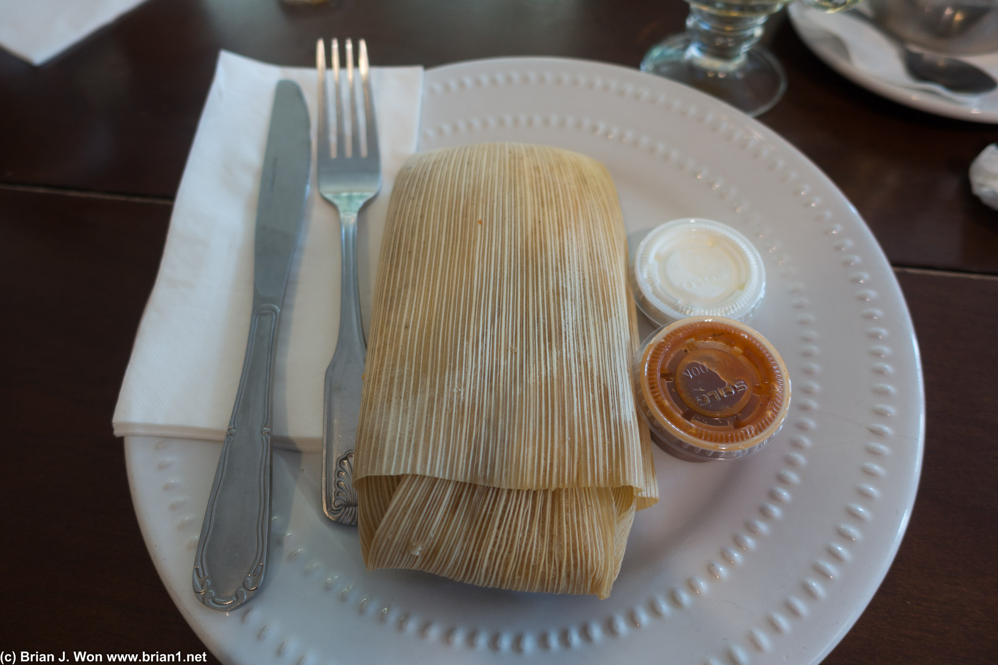 Tamales for breakfast at Revolucion Coffee House.