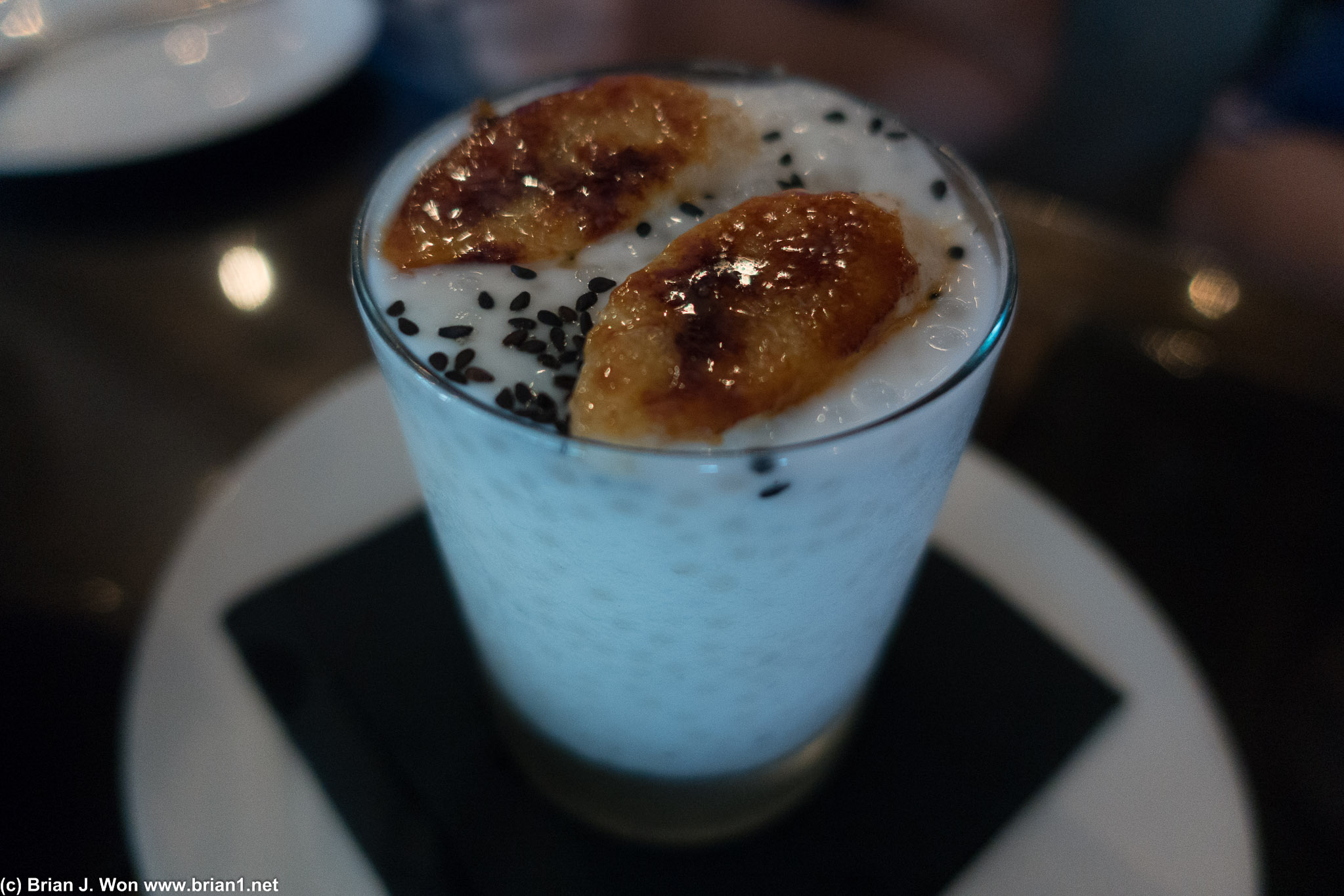 Banana tapioca. Not bad, and hidden inside was a dollop of ice cream!