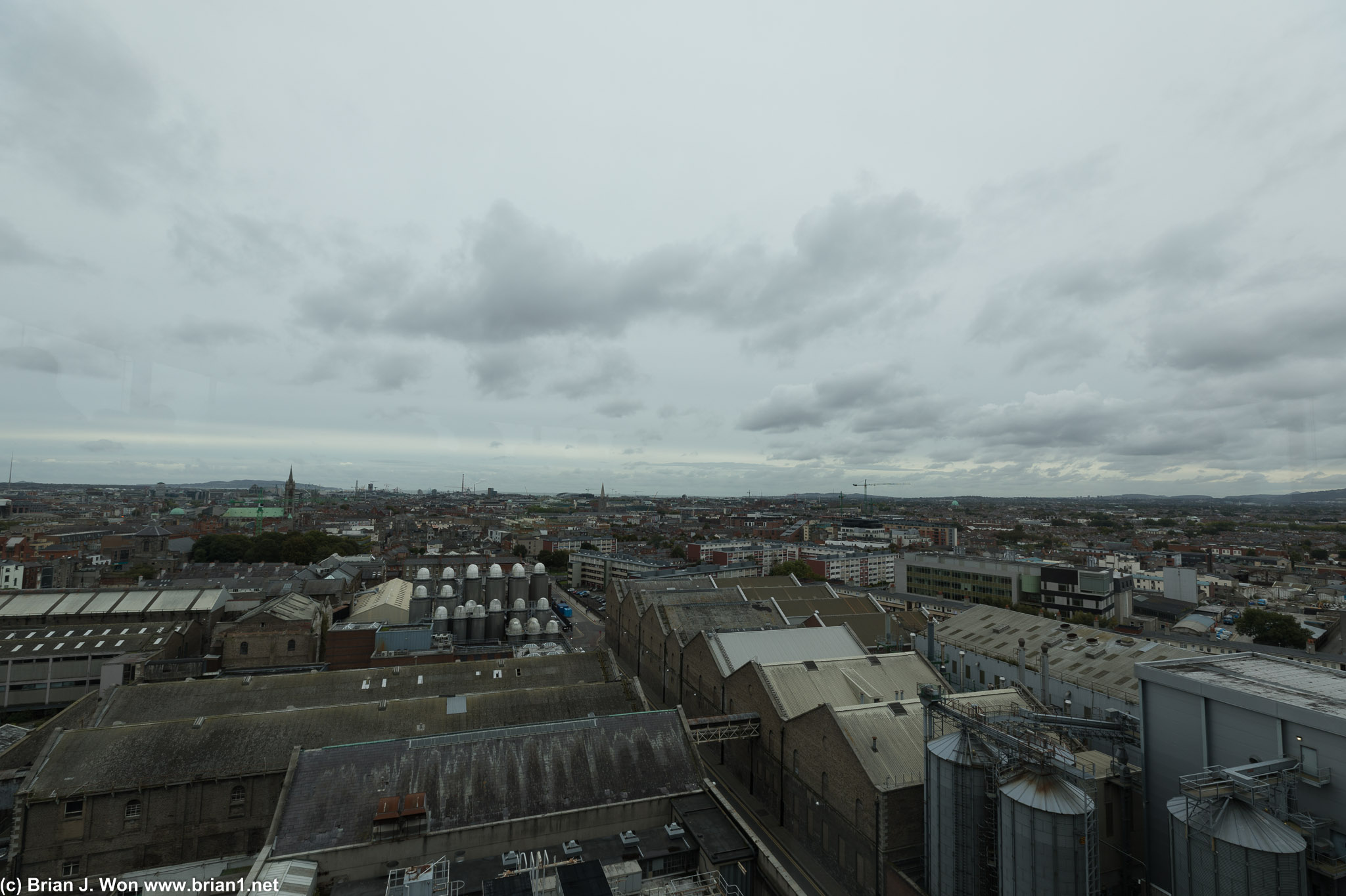 Looking out from the highest viewpoint in Dublin, Guinness' Gravity Bar.