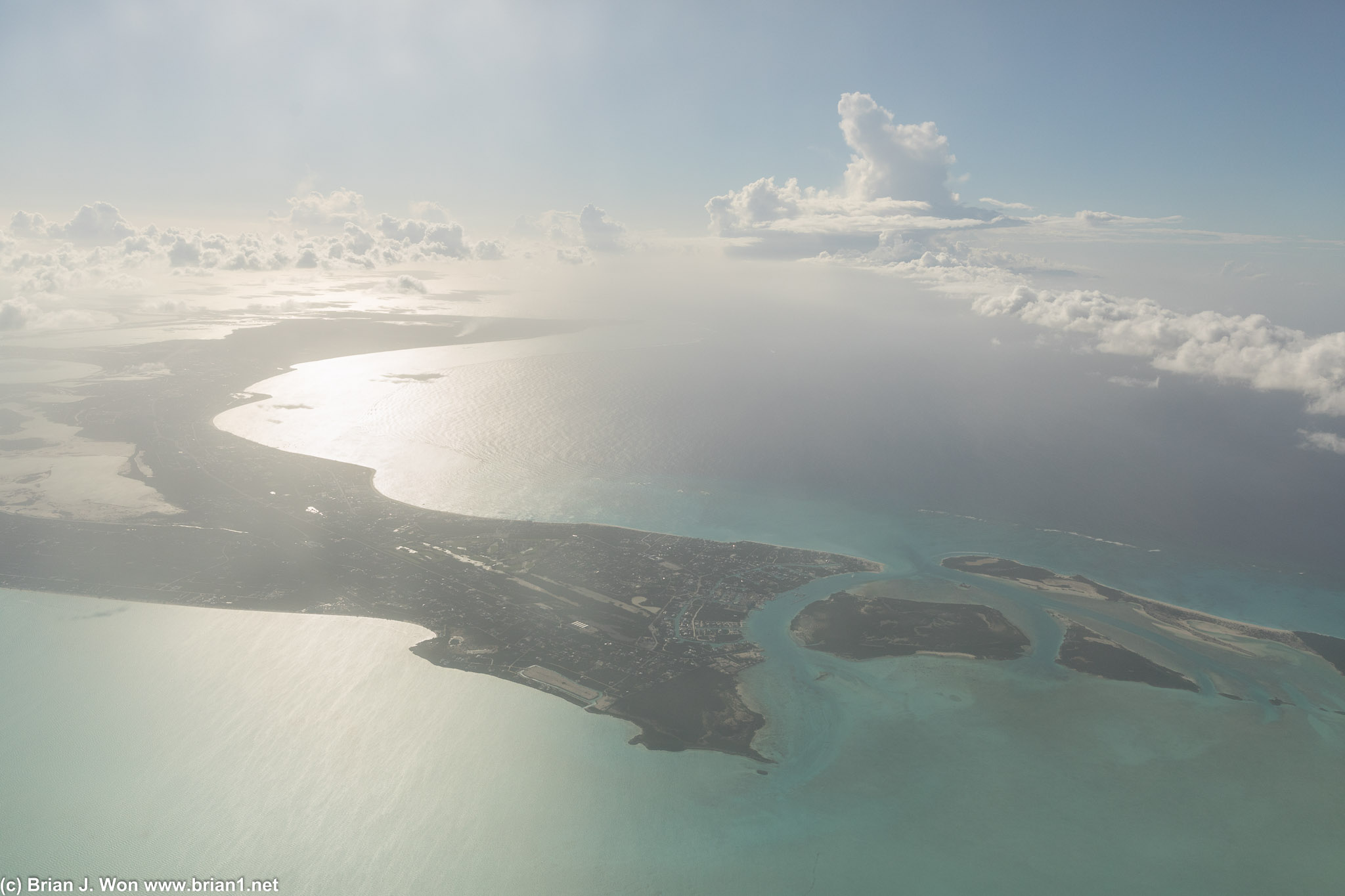 Turks and Caicos from the air.