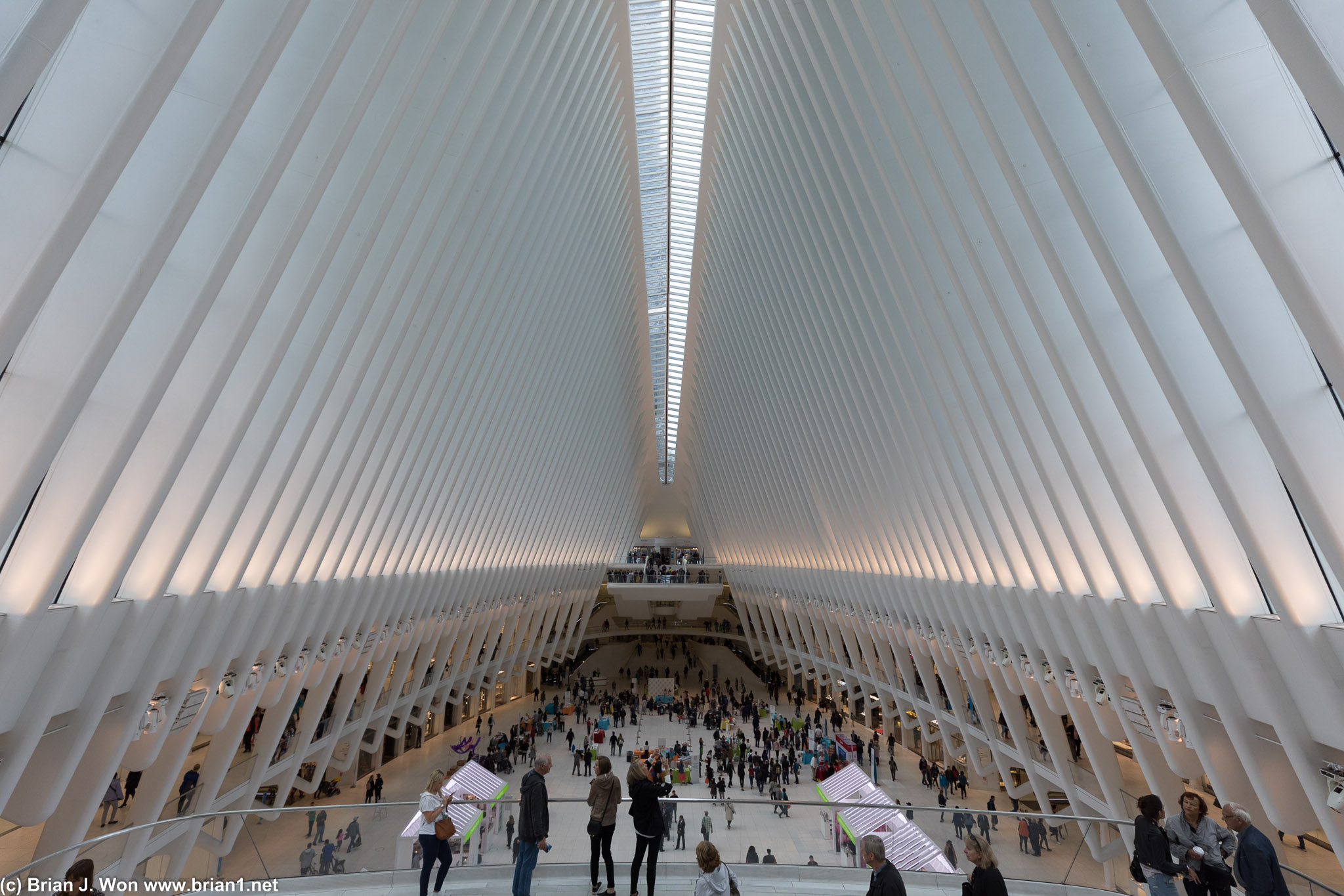 Inside the Oculus, aka the World Trade Center Transit Hub and shopping mall.