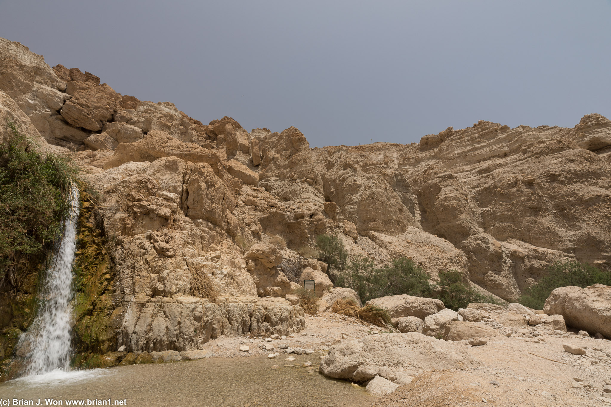 First waterfall at Ein Gedi Nature Reserve.