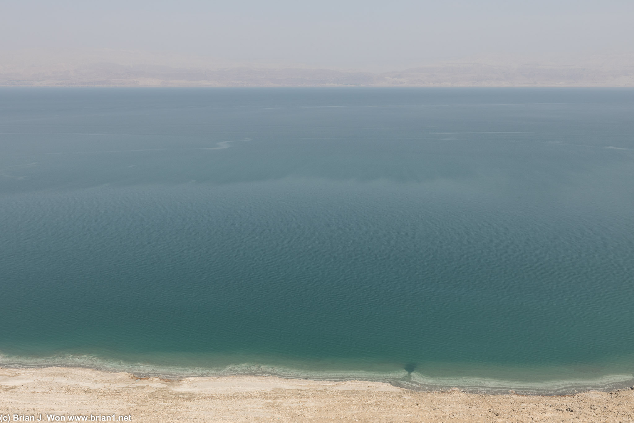 Heading north up the western edge of the Dead Sea.