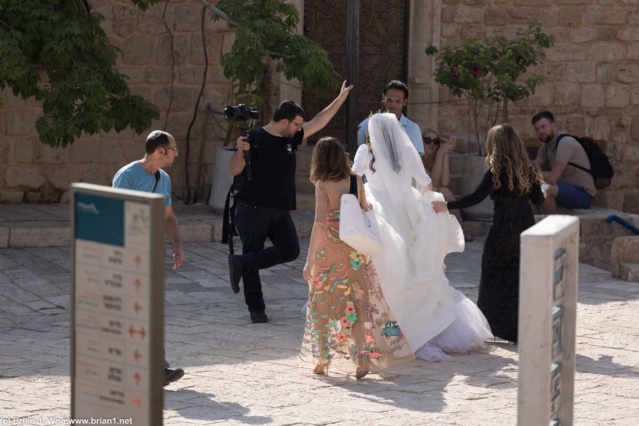 Israeli couple taking wedding photos.