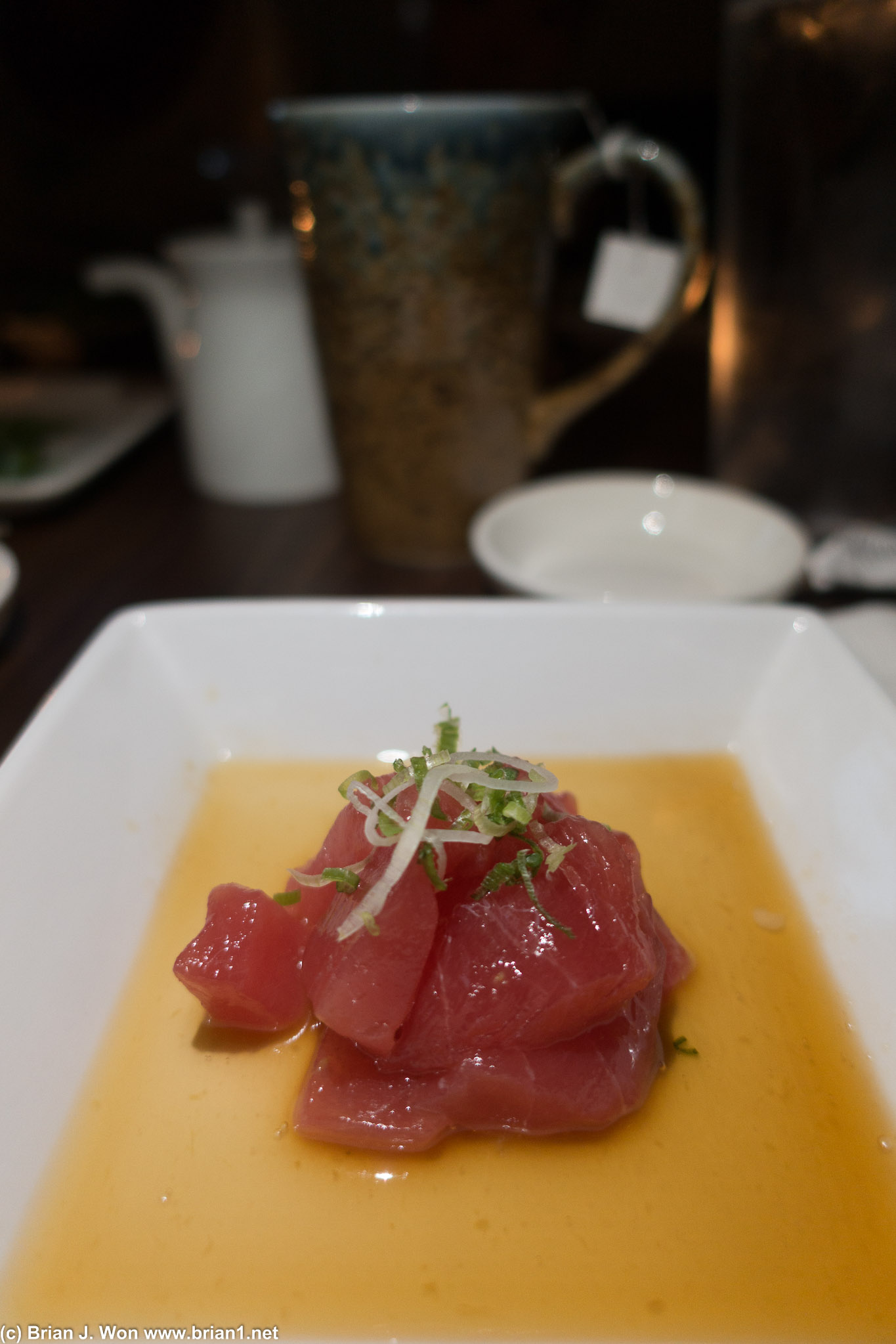 Ahi sashimi appetizer at Sugarfish.