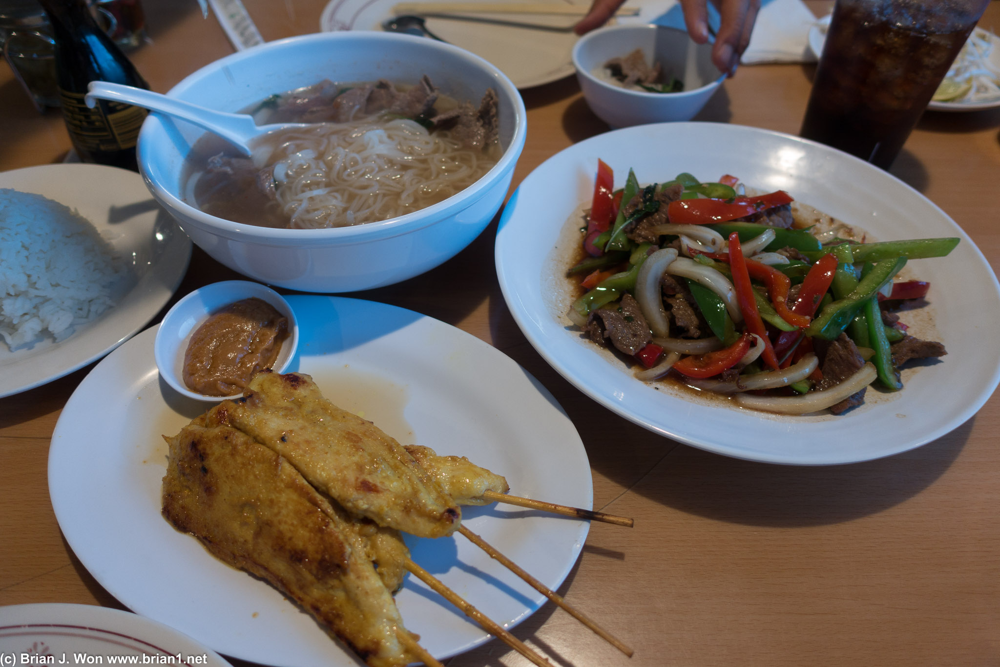 Ginger beef and chicken satay. It's Mojave, what did you expect?
