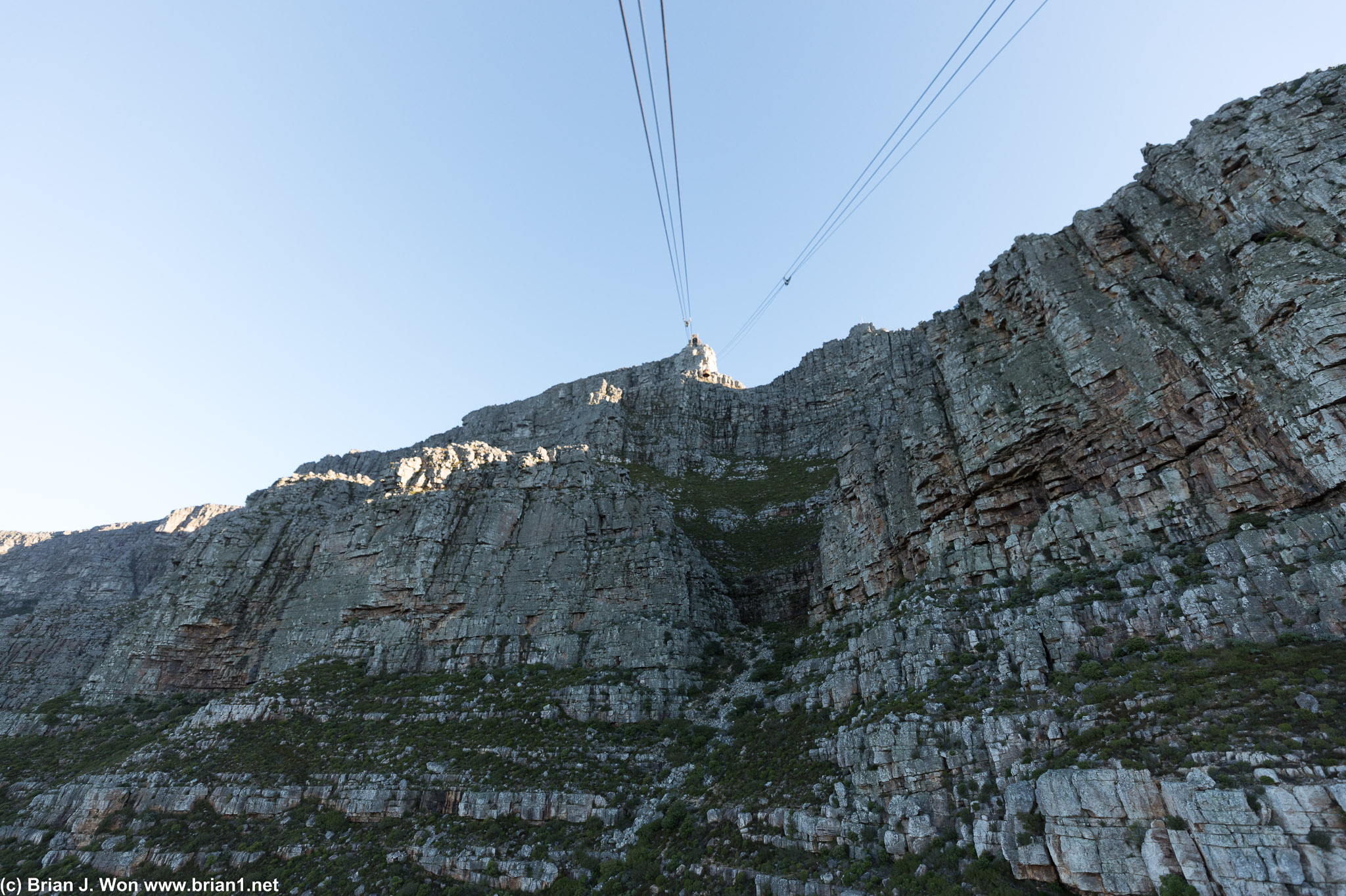 Cable car up Table Mountain.