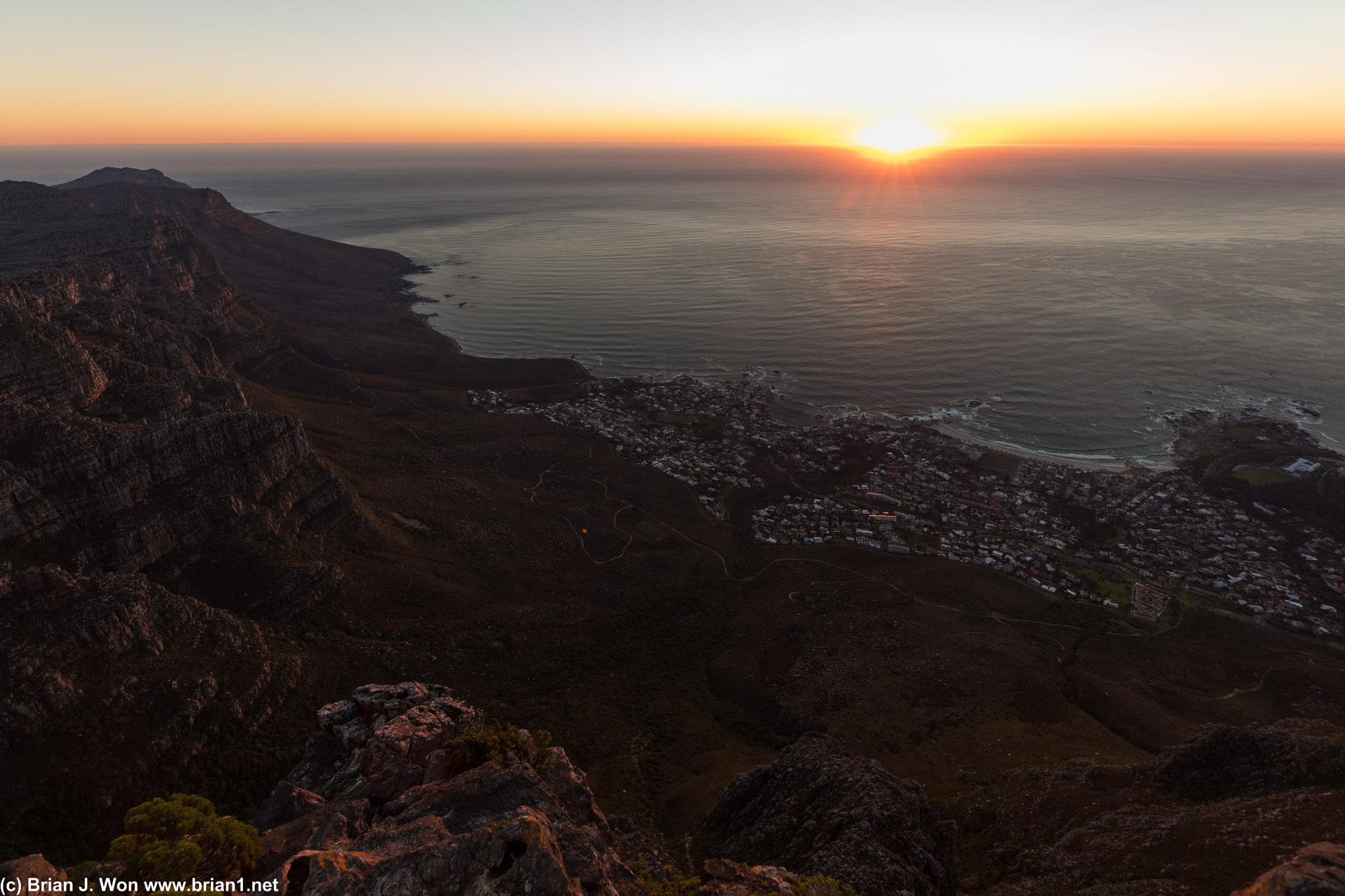 Sunset over Cape Town.