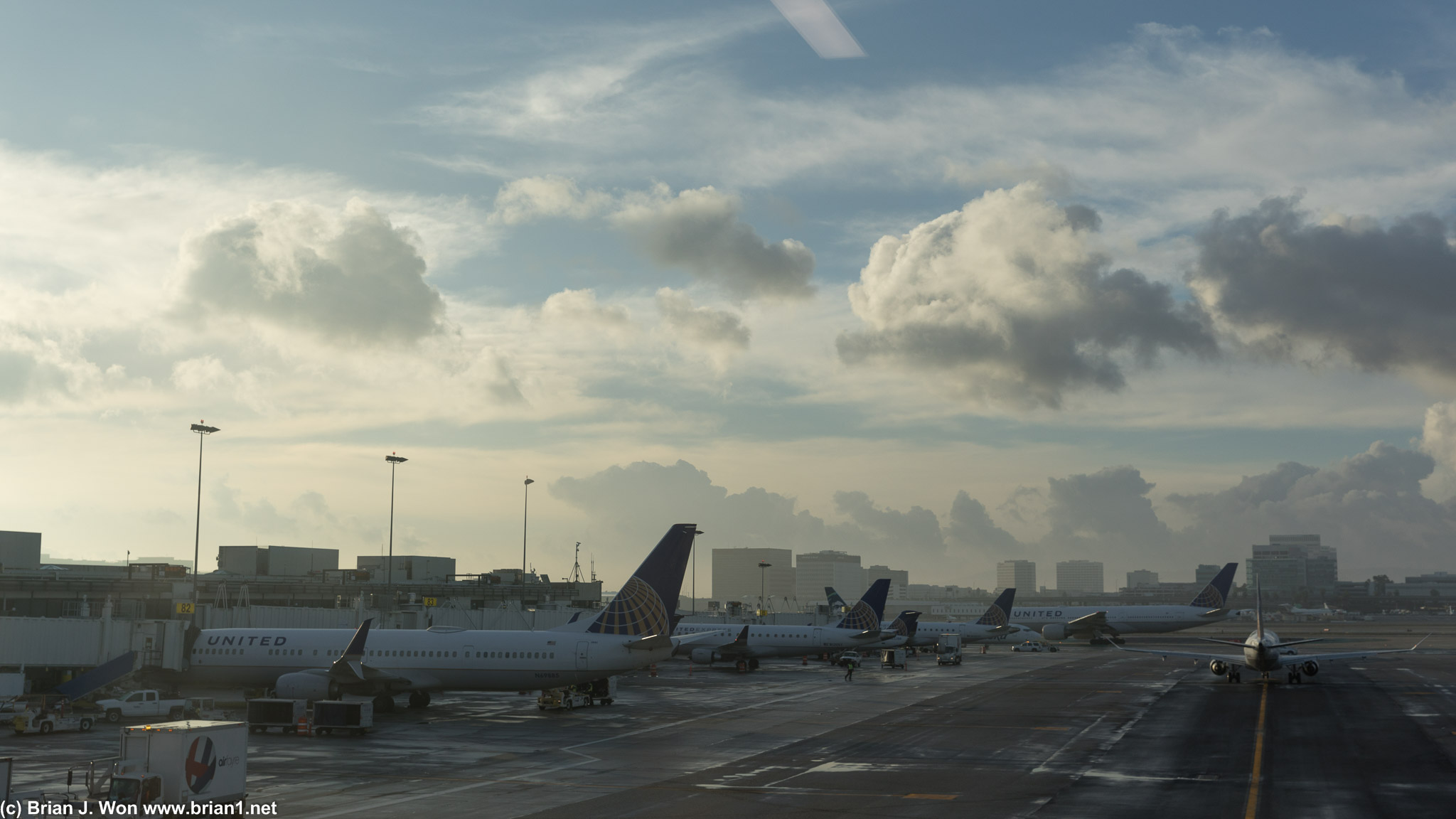 A striking sky over Terminal 8.