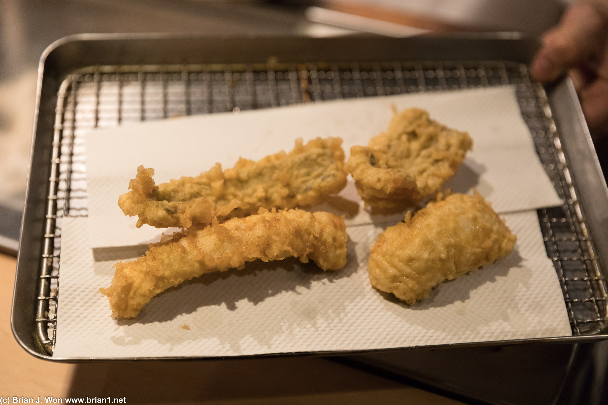 Unagi tempura.