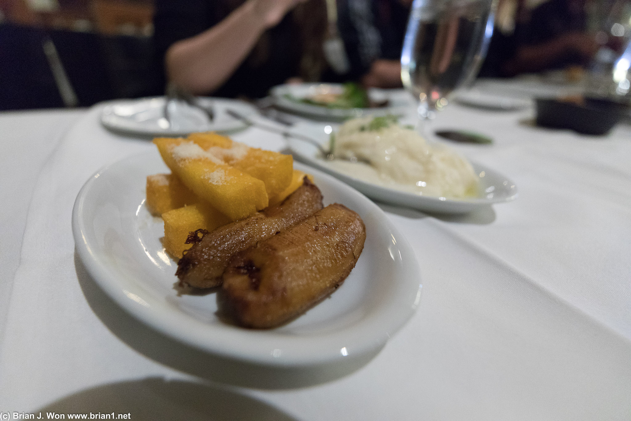 Plantains and fried polenta.