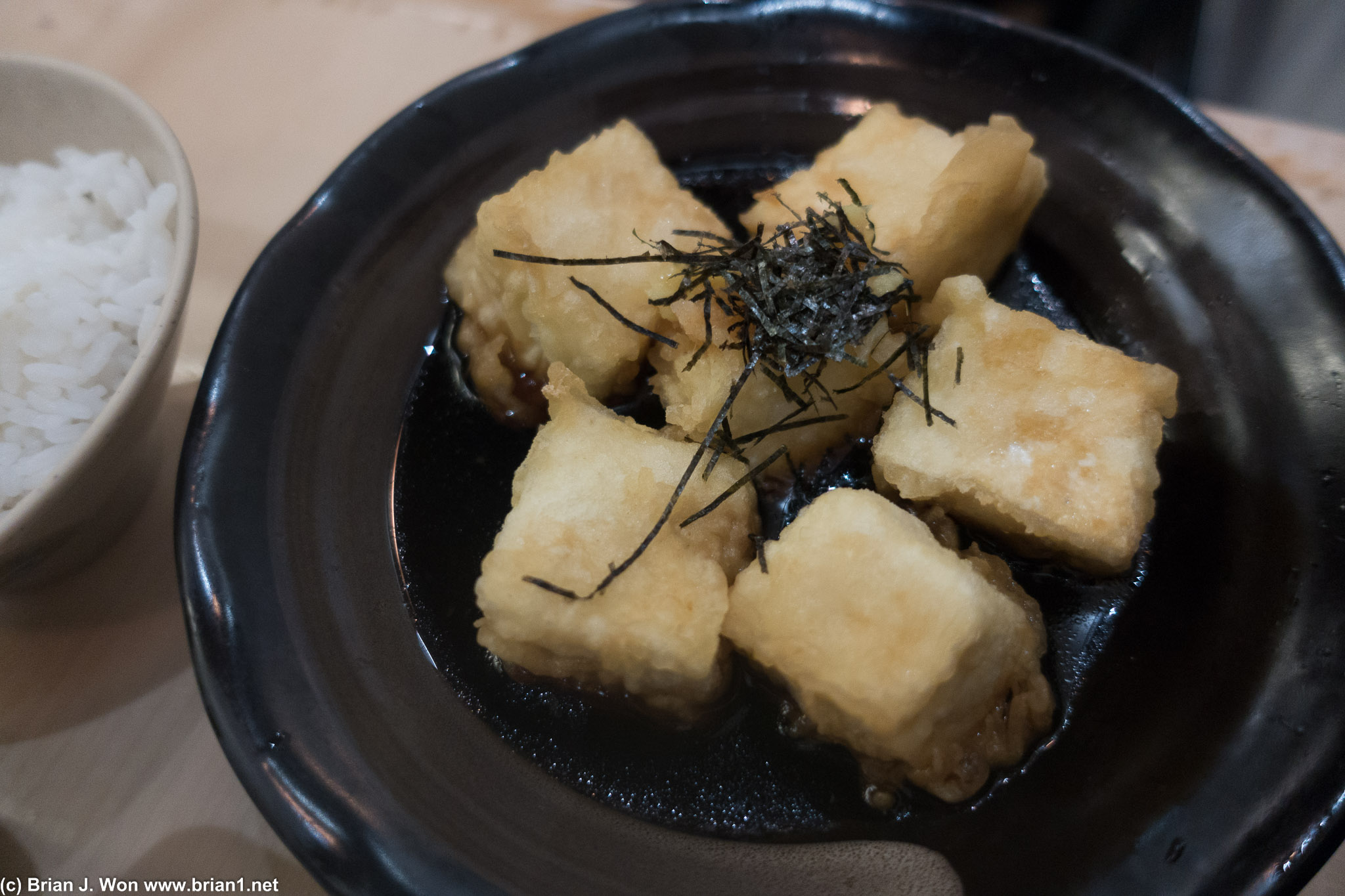 Agedashi tofu... a bit too much breading?