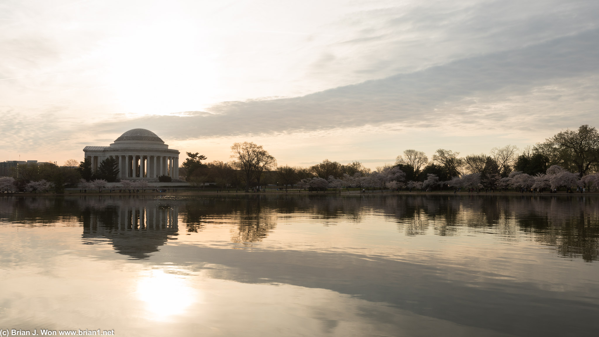 The Tidal Basin is like a mirror.