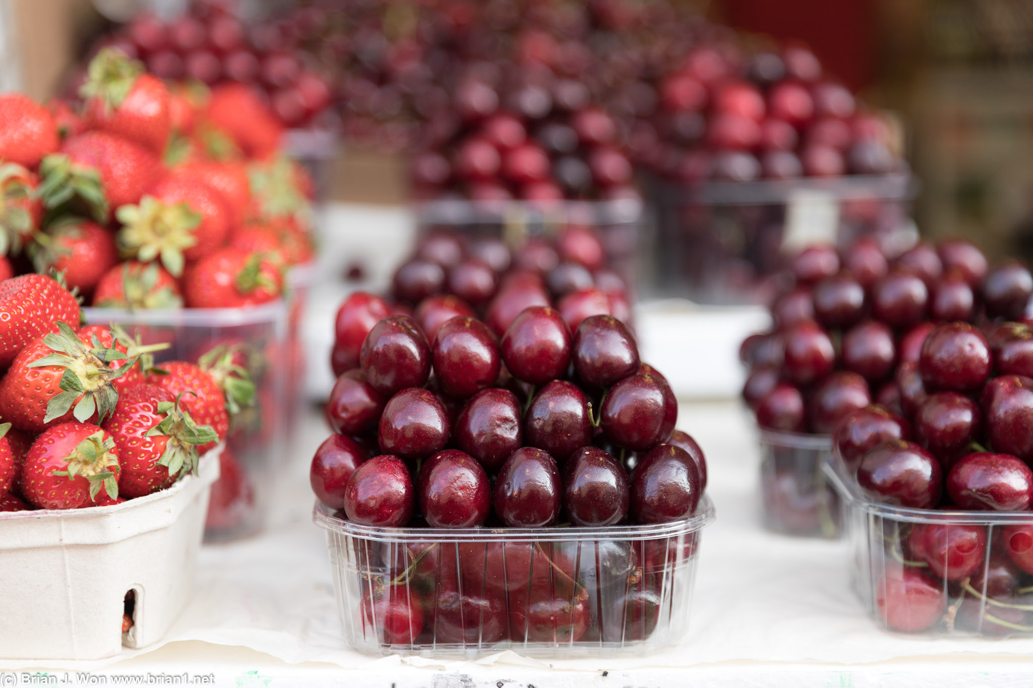 Cherries at a supermarket.