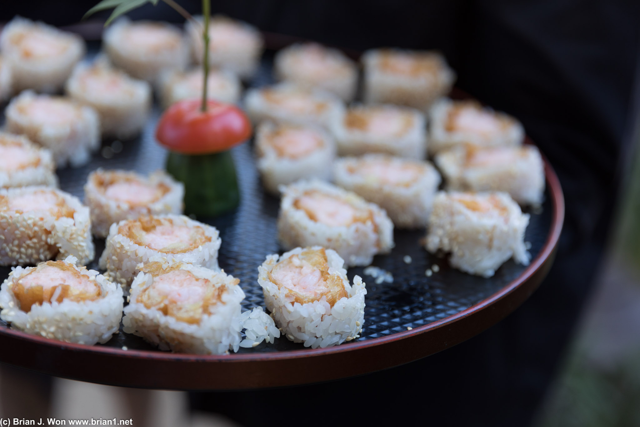Shrimp tempura rolls.