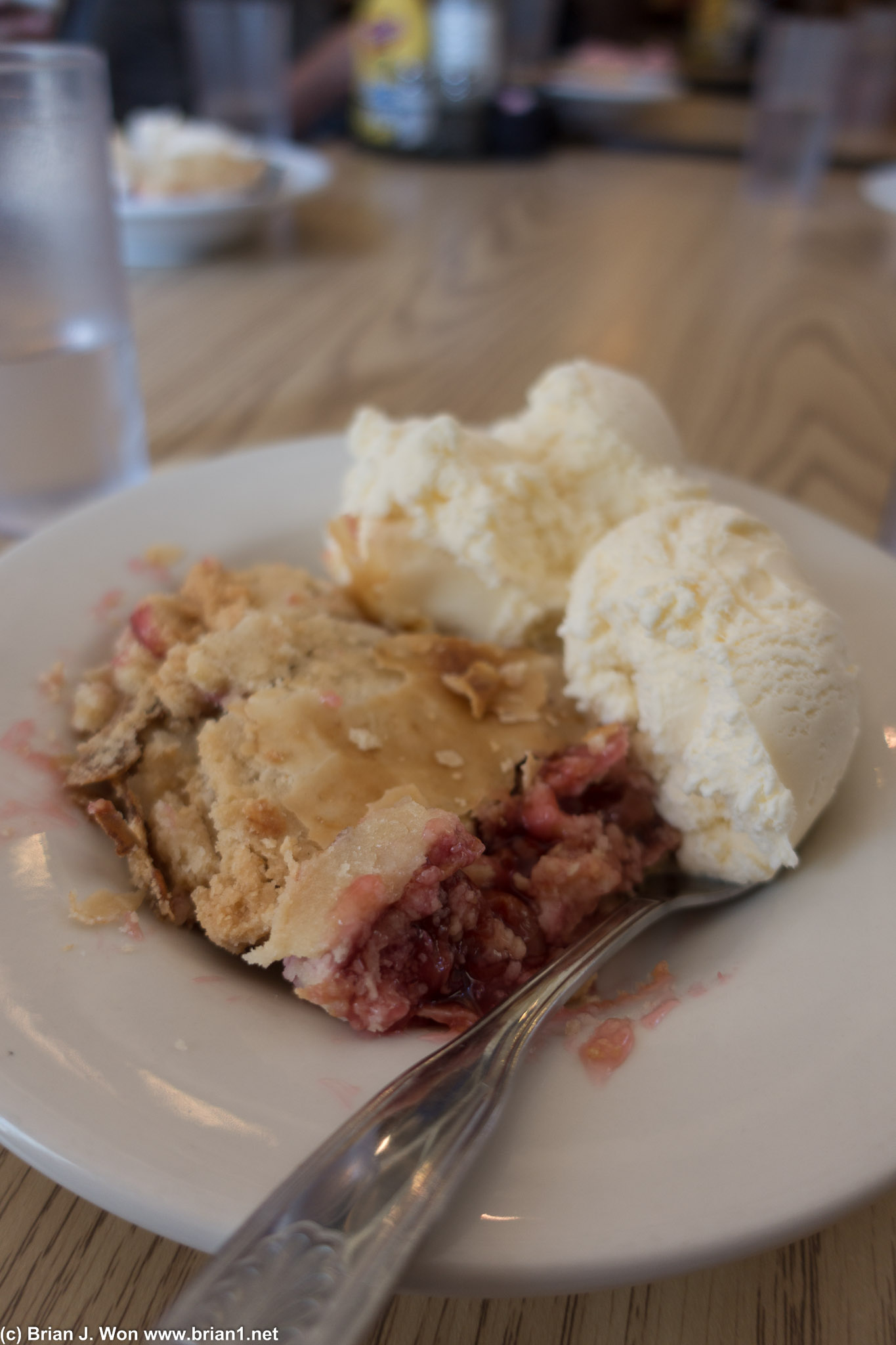 Pie (cherry, in this case) and ice cream were both way overrated.