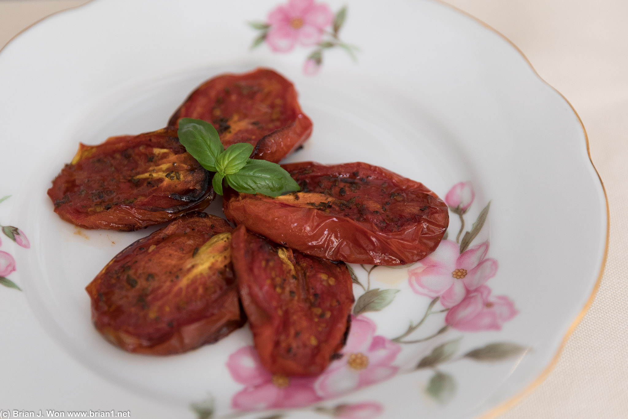 Baked tomatoes were intense, almost like sun-dried. The best dish by far.