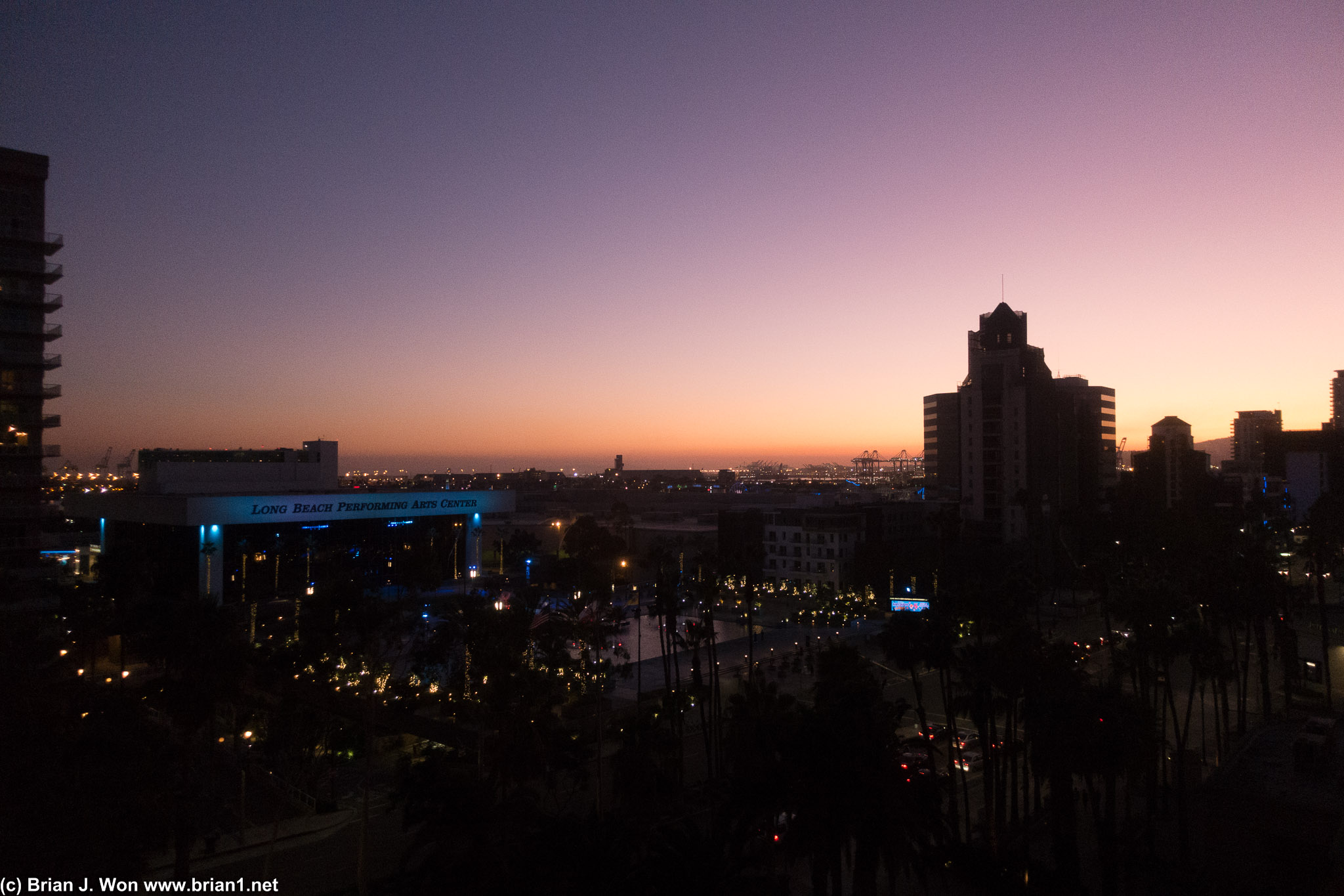 Sunset over Long Beach.