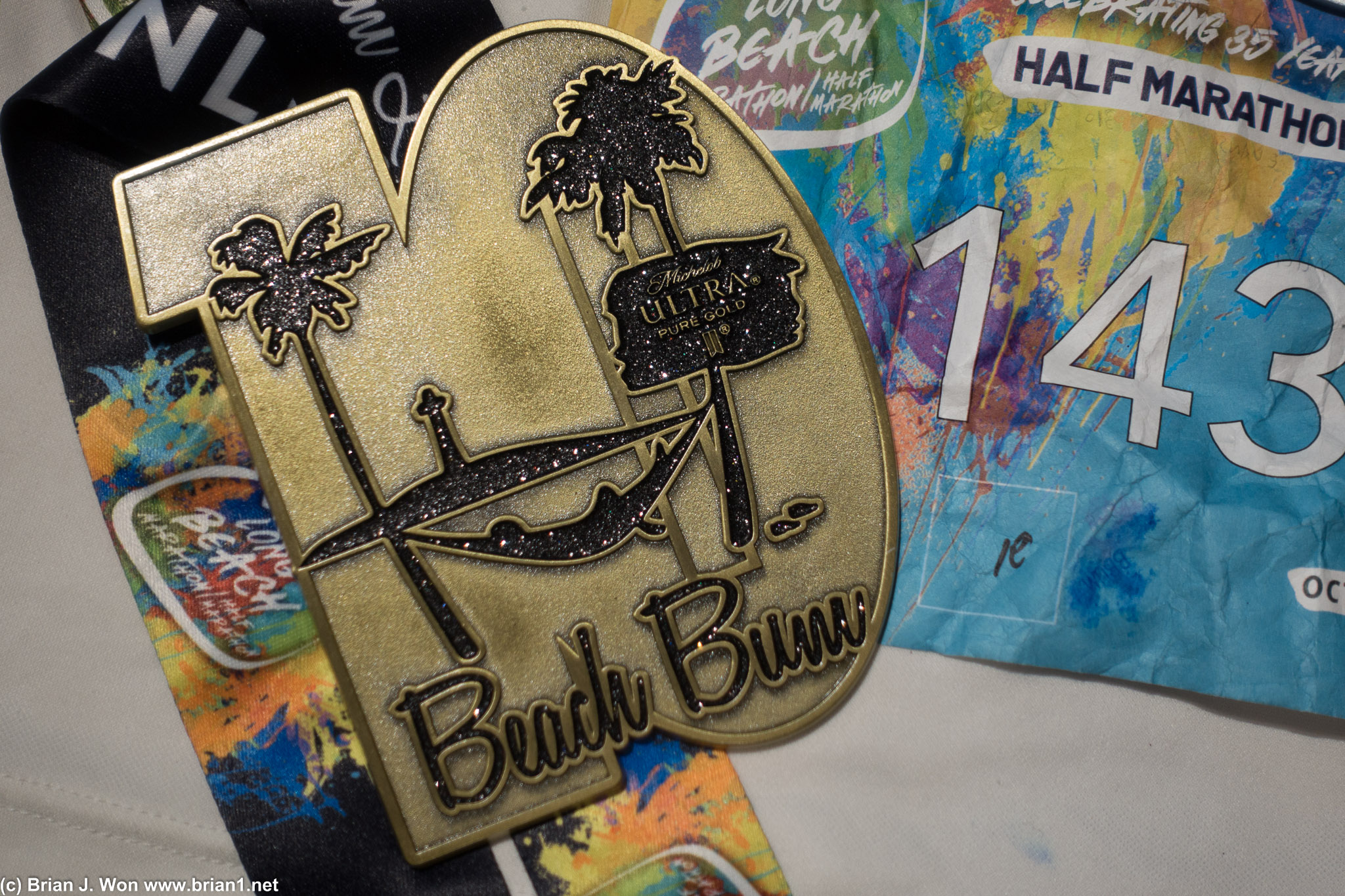 And one more shot of the ridiculous 10 year Beach Bum medal.
