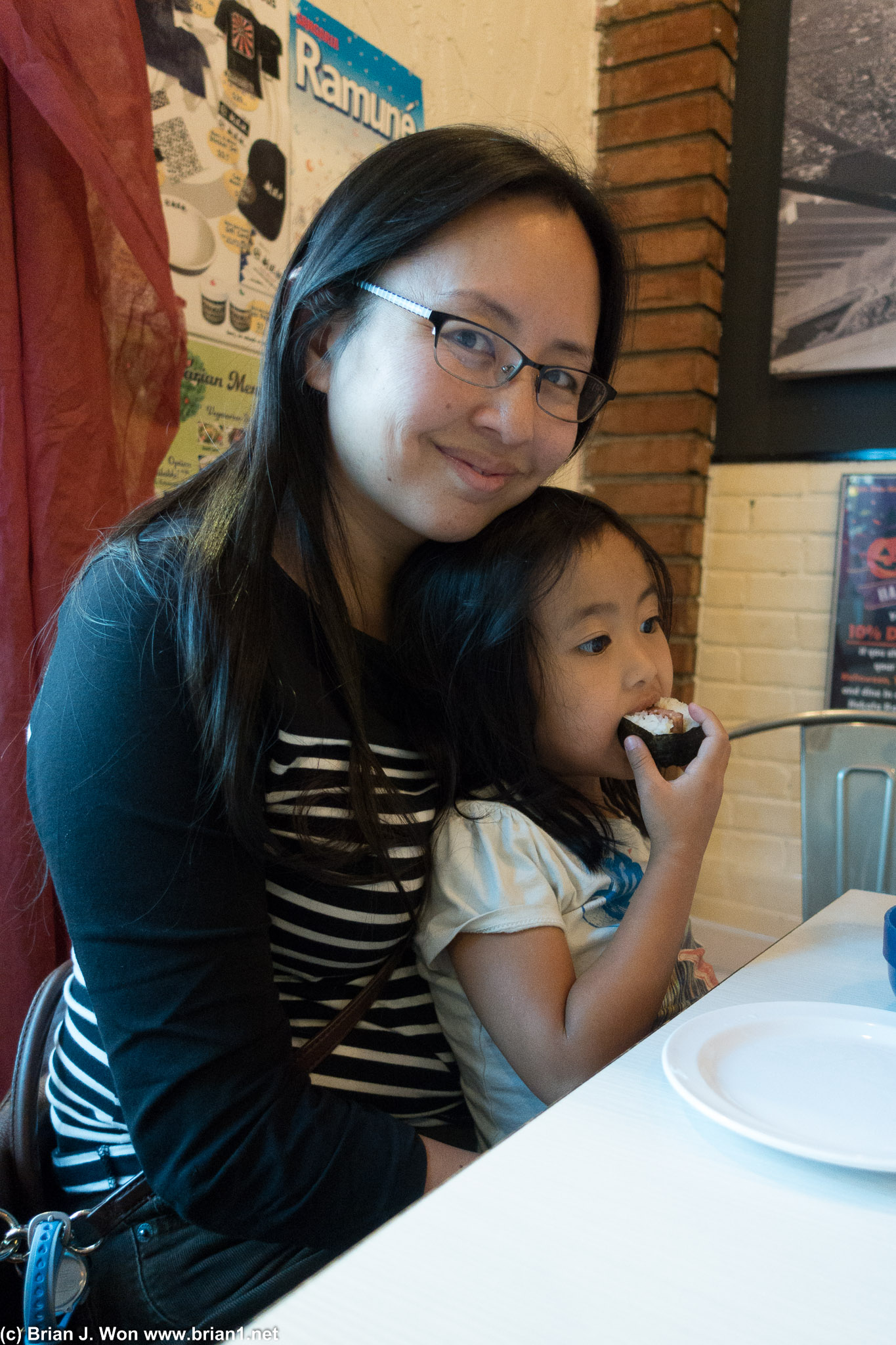 Mother and daughter. Or is it mother and spam musubi-eating child?