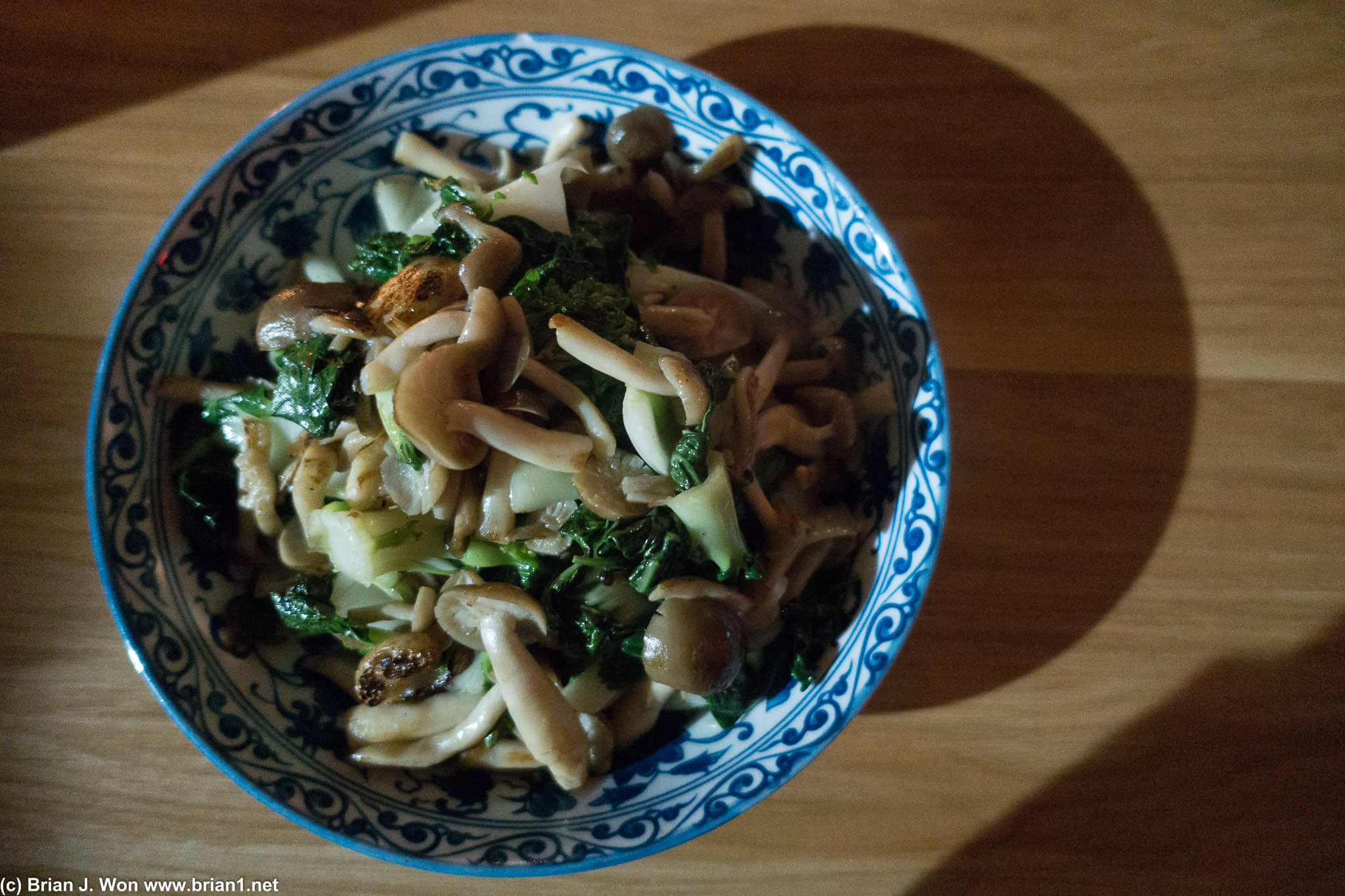 Bok choy and mushrooms were excellent.