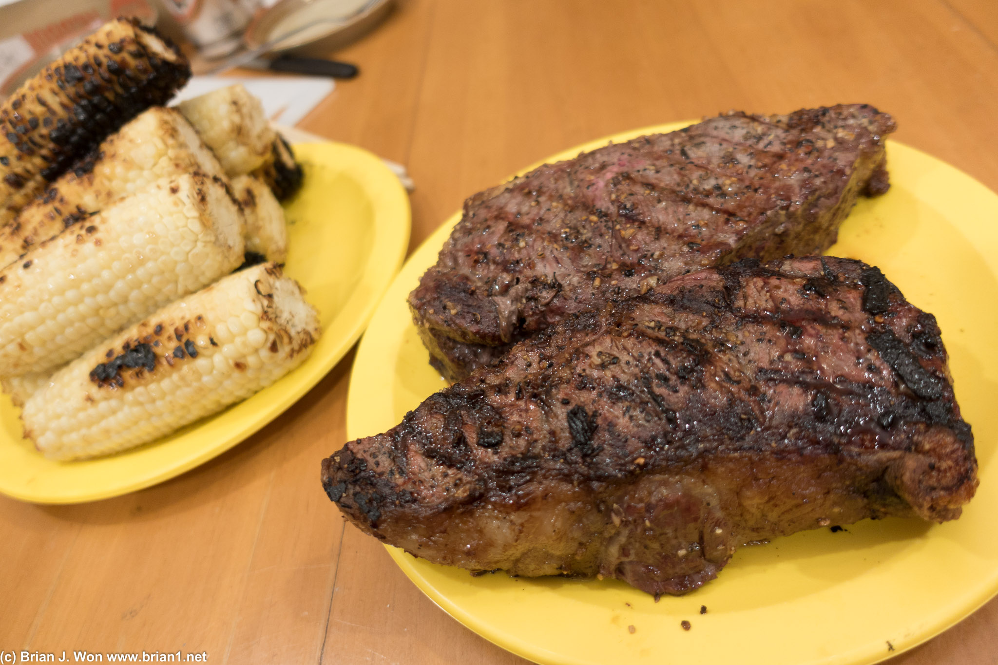 USDA prime steaks from Costco for dinner.
