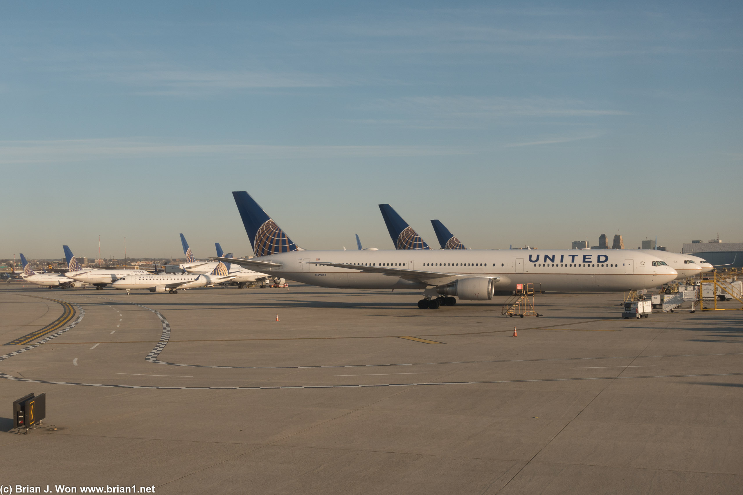 WIdebodies for days. Boeing 767-400 in the foreground.