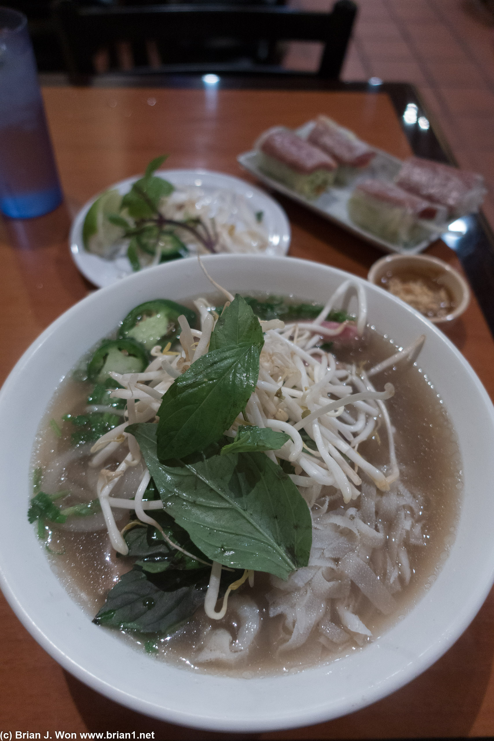 Large pho tai sach with extra meat for dinner at Pho Fever.