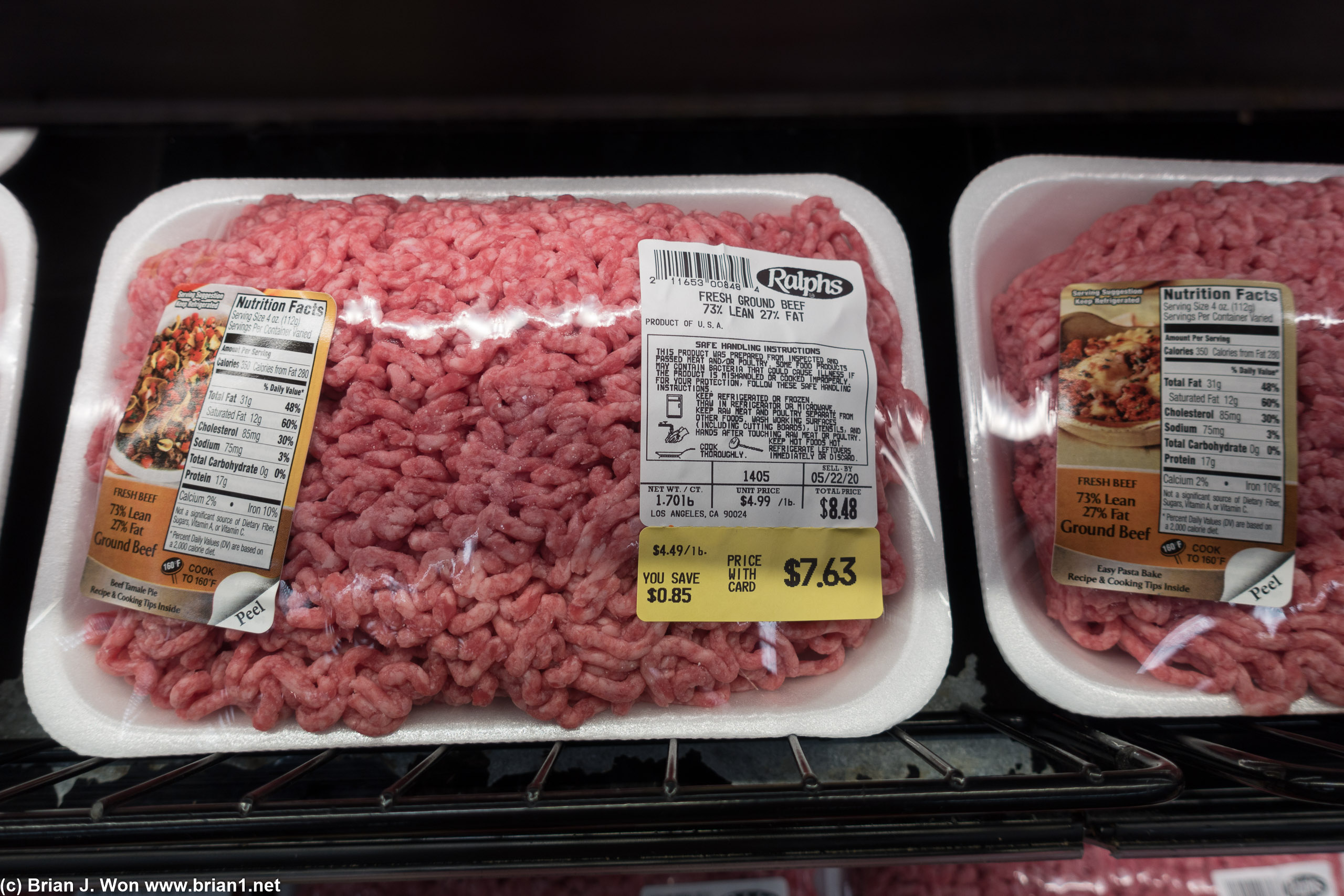 The one thing that's abnormally pricey is ground beef.