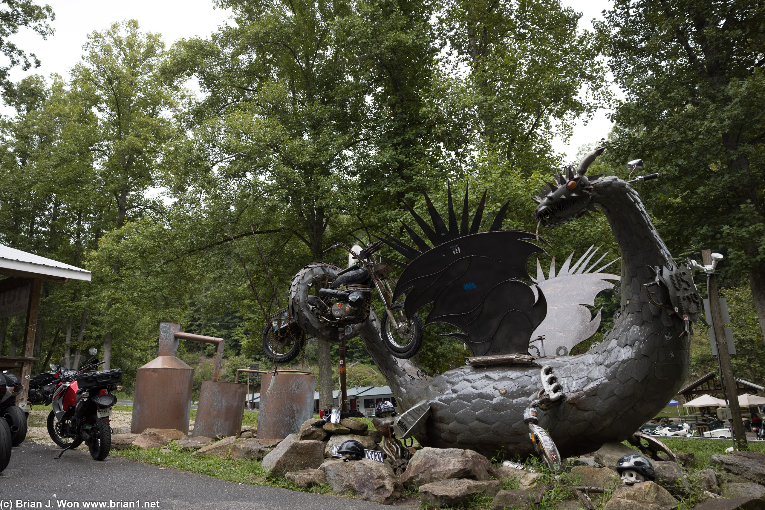 The dragon statue.
