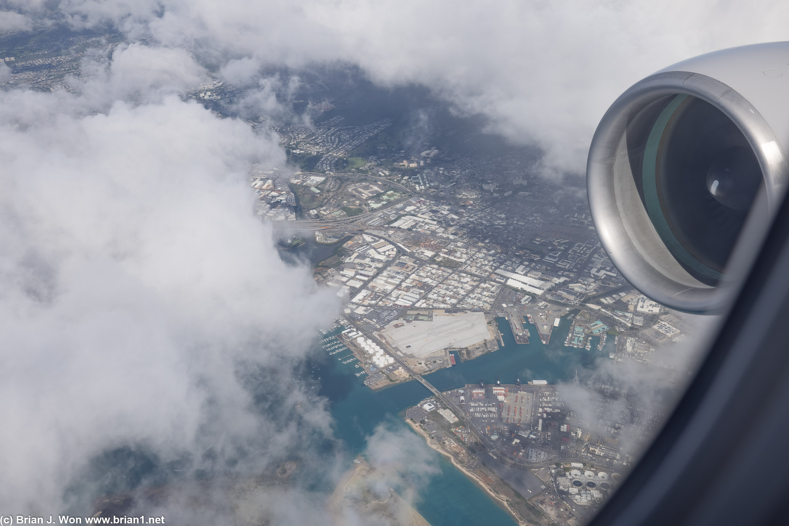 Honolulu beneath the clouds.