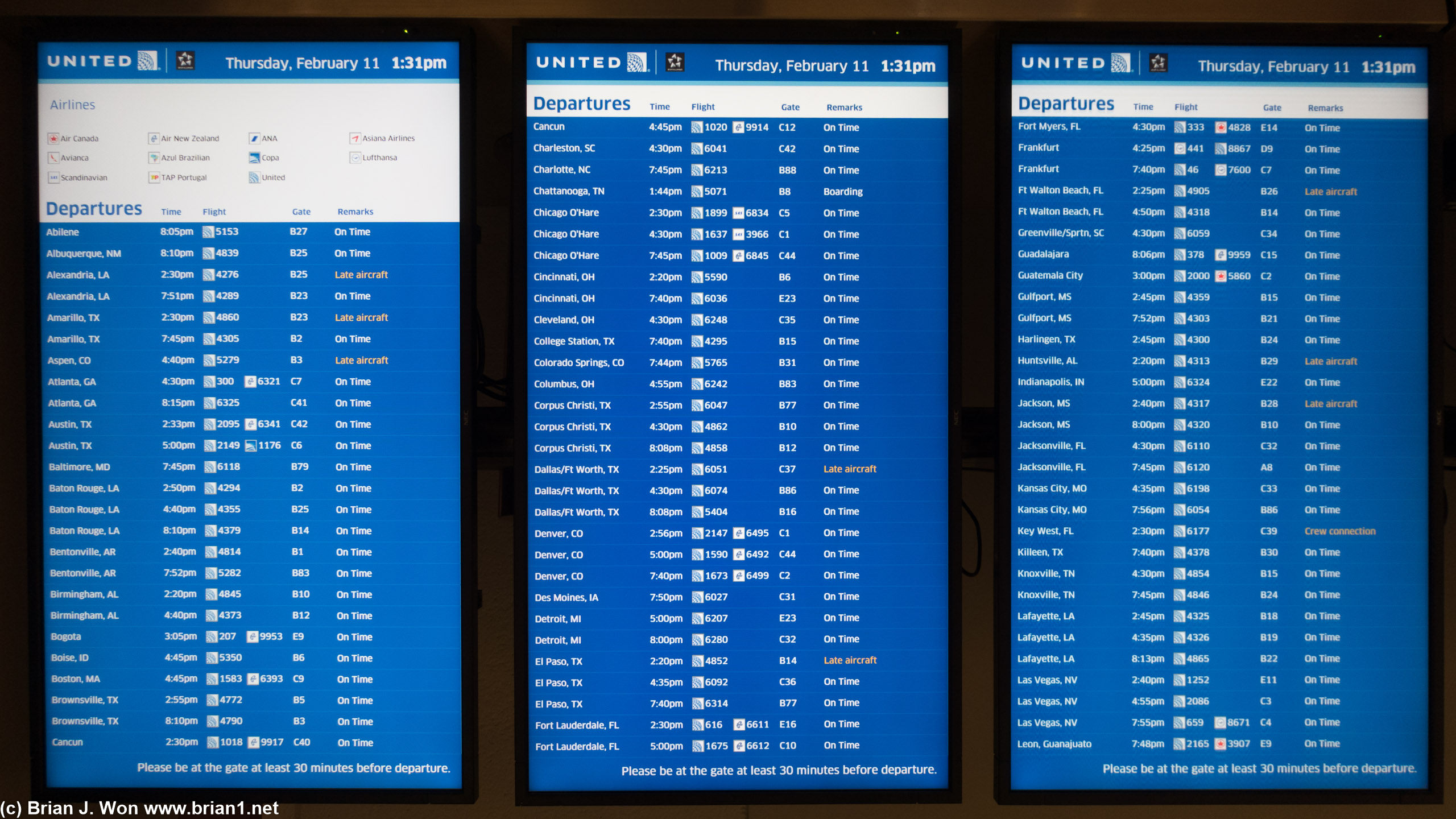 6 screen's full of flights!