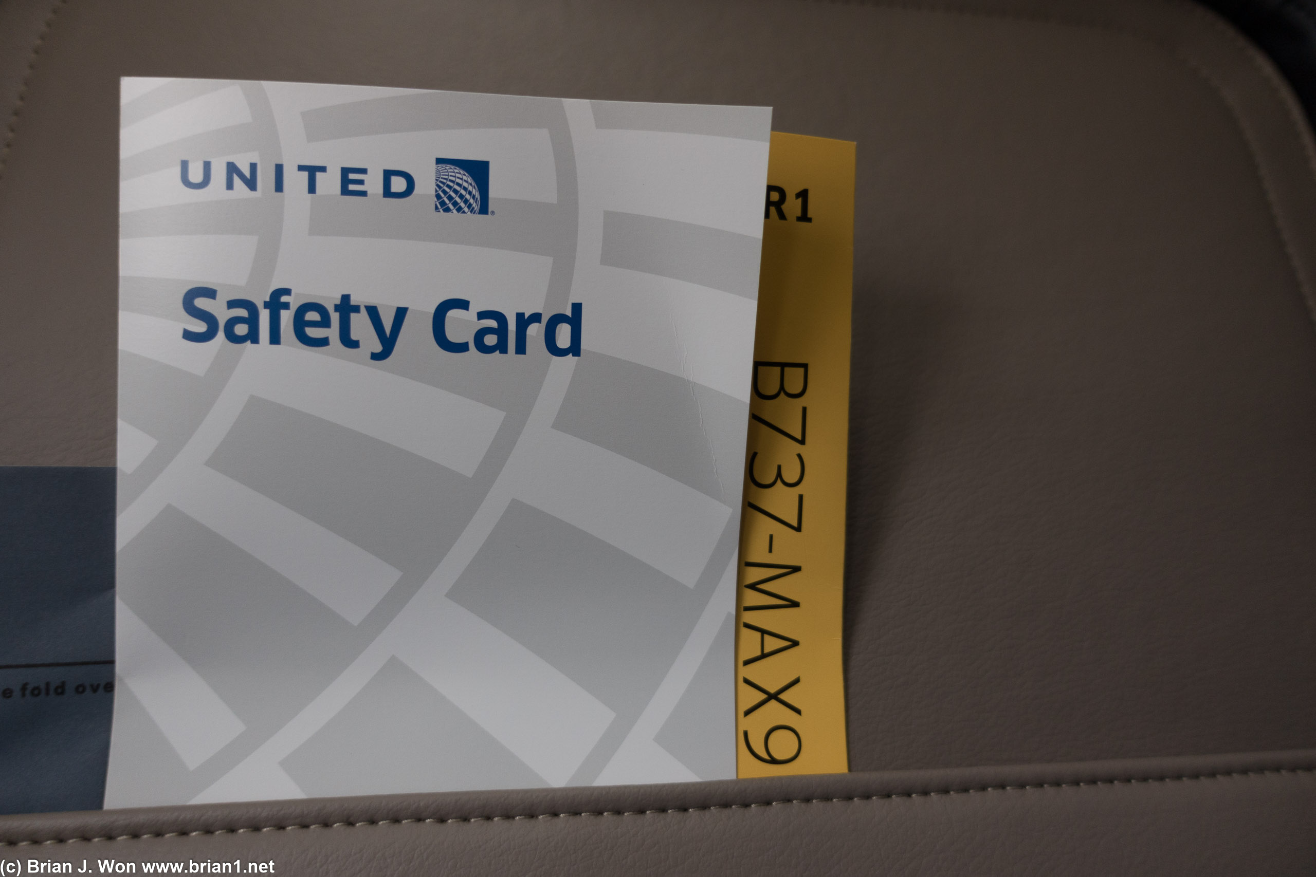 Kind of surprised they still advertise it's the 737 MAX on the safety cards.