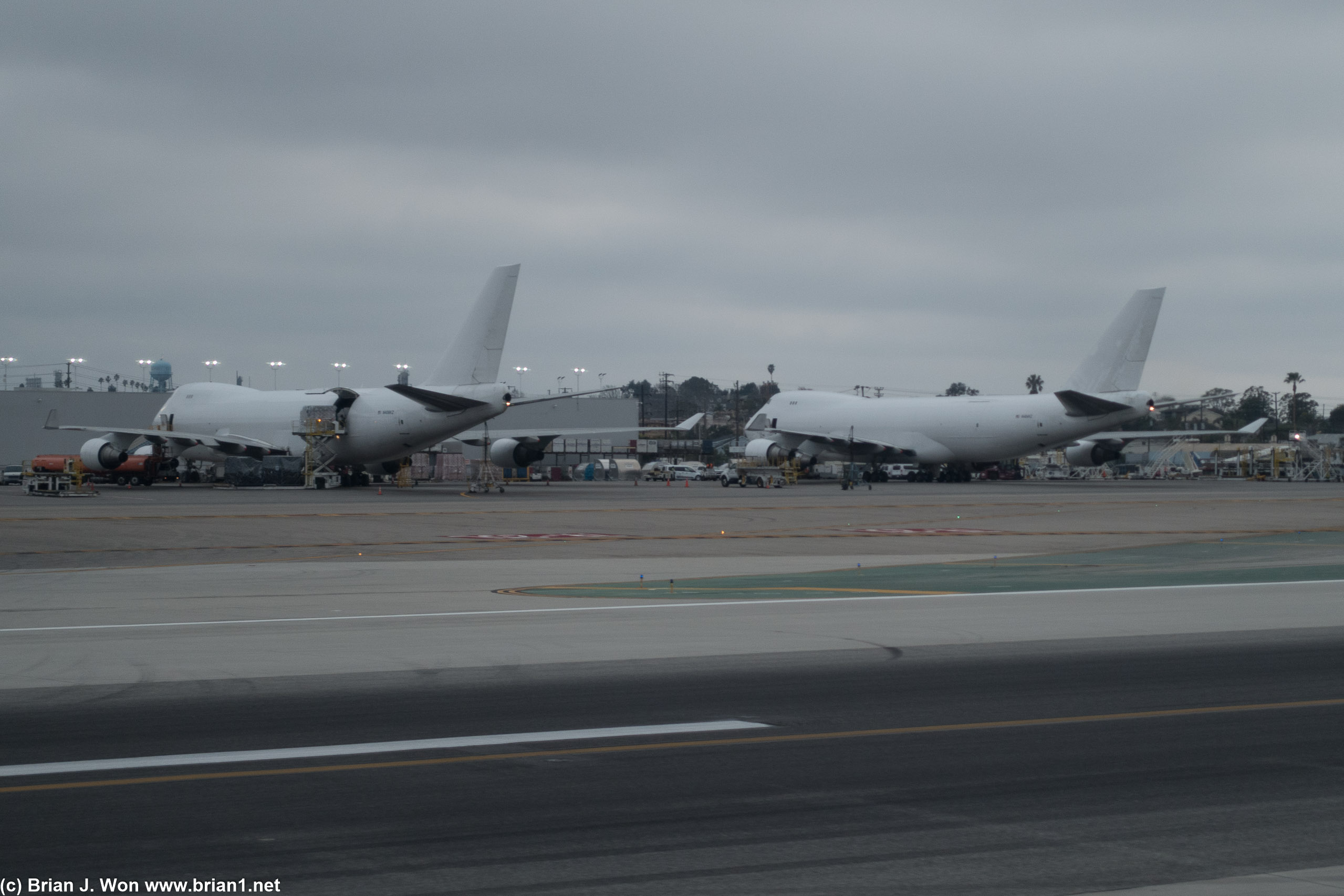 Pair of Boeing 747-400F's on the ramp at LAX.